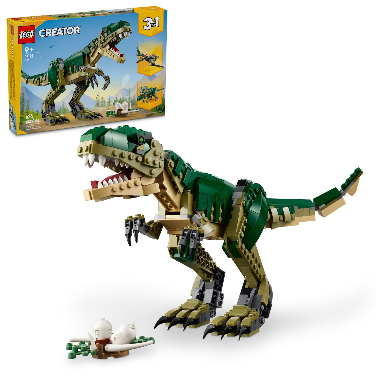 slide 1 of 6, LEGO Creator 3in1 T. rex Dinosaur Toy for Kids, Animal Toy 31151, 1 ct