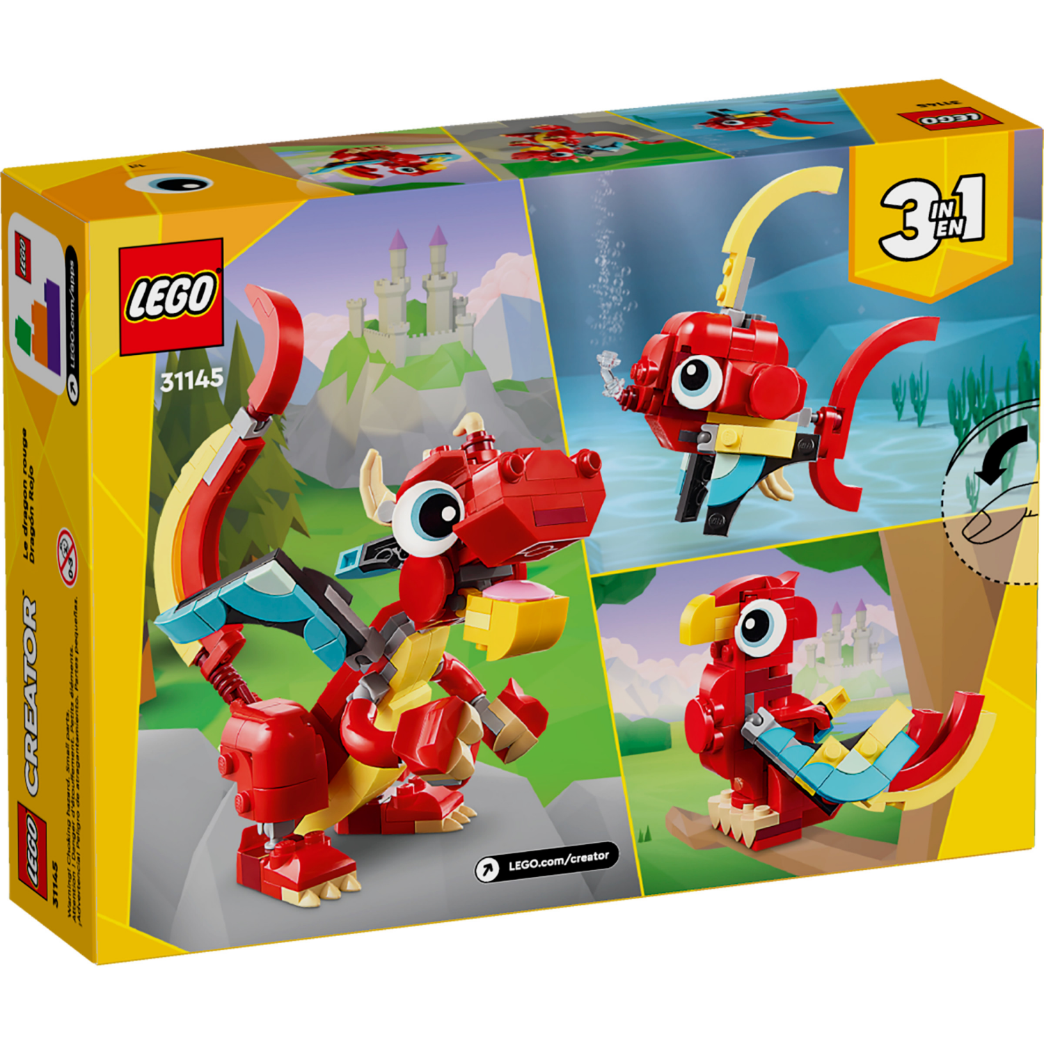 slide 3 of 4, Lego Creator 31145 Red Dragon 3 In 1 Set, 149 ct