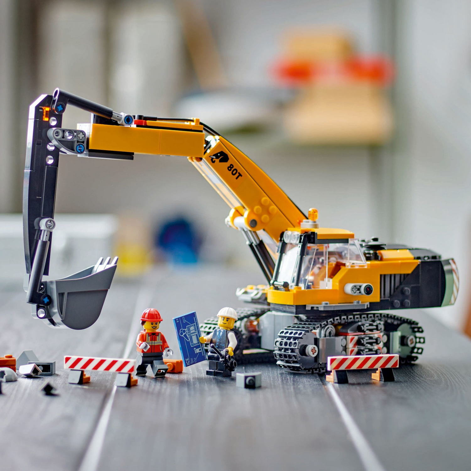 slide 3 of 6, LEGO City Yellow Construction Excavator Toy Digger 60420, 1 ct