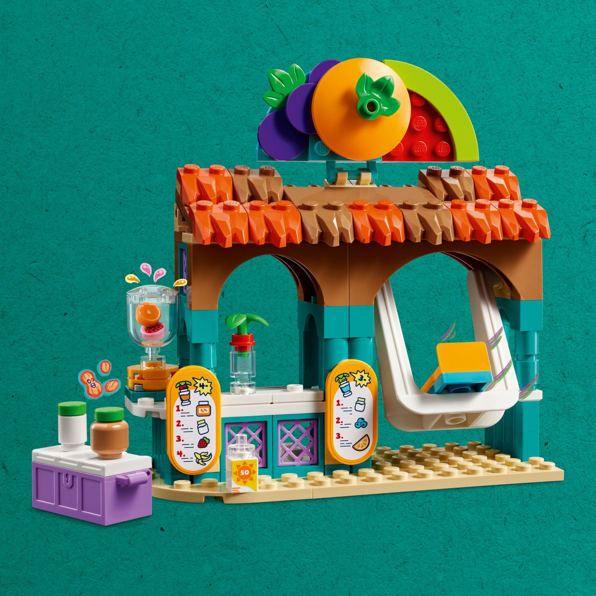 slide 2 of 4, LEGO Friends Beach Smoothie Stand Play Food Set 42625, 1 ct