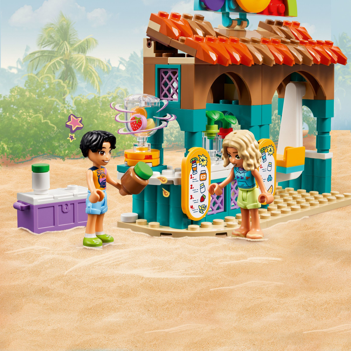 slide 3 of 4, LEGO Friends Beach Smoothie Stand Play Food Set 42625, 1 ct