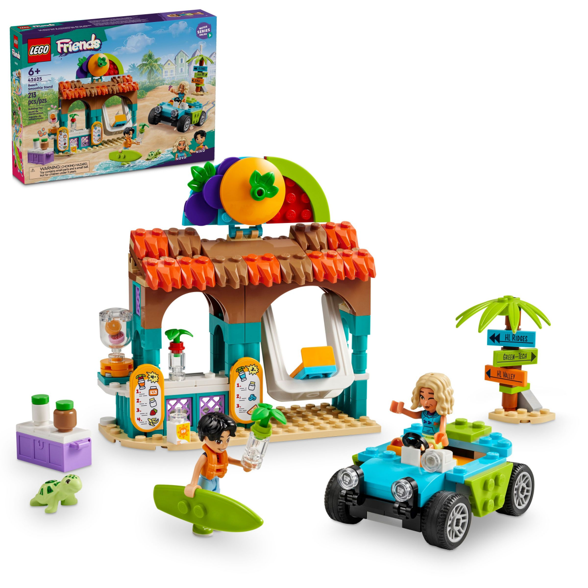 slide 1 of 4, LEGO Friends Beach Smoothie Stand Play Food Set 42625, 1 ct