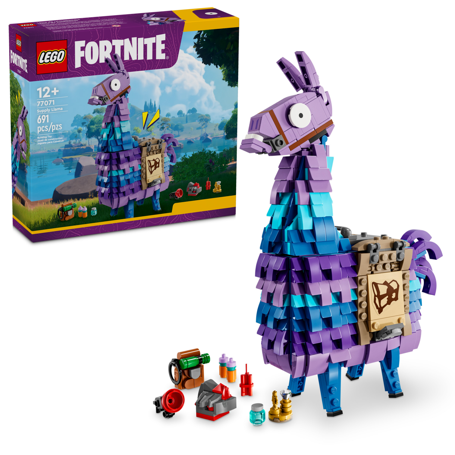 slide 1 of 6, LEGO Fortnite Supply Llama Collectible Building Toy 77071, 1 ct