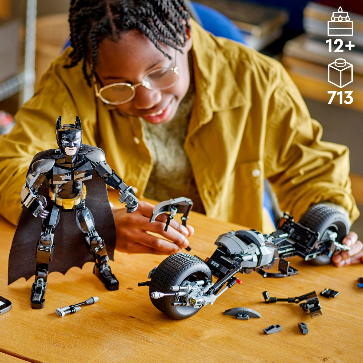 slide 3 of 4, LEGO DC Batman: Batman Construction Figure & the Bat-Pod Bike Action Toy 76273, 1 ct
