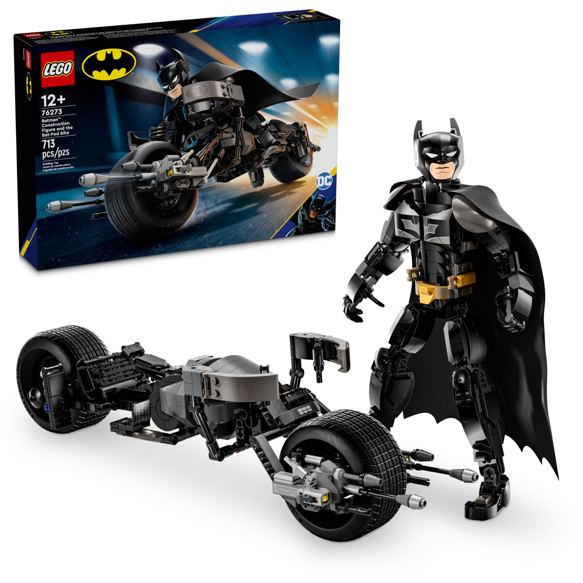slide 1 of 4, LEGO DC Batman: Batman Construction Figure & the Bat-Pod Bike Action Toy 76273, 1 ct