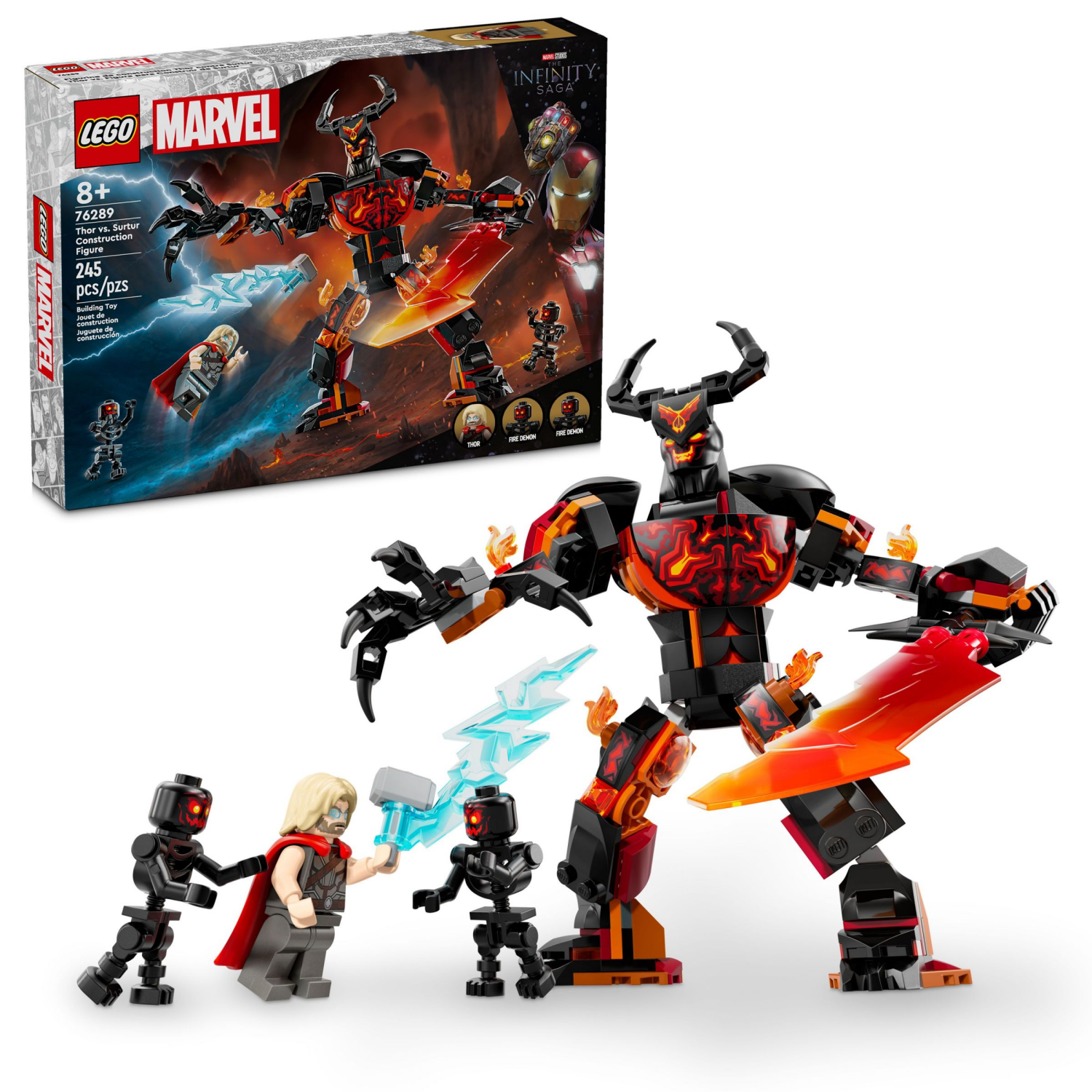 slide 1 of 6, LEGO Marvel Thor vs. Surtur Construction Figure Building Toy 76289, 1 ct