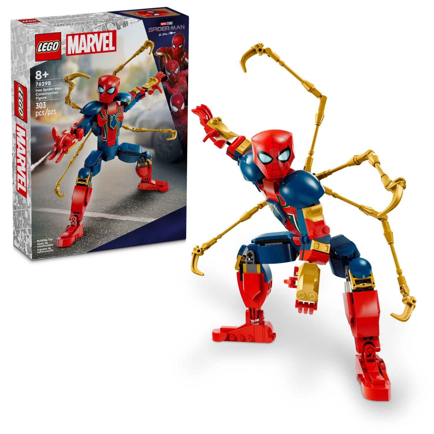 slide 1 of 6, LEGO Marvel Iron Spider-Man Construction Figure Marvel Toy 76298, 1 ct