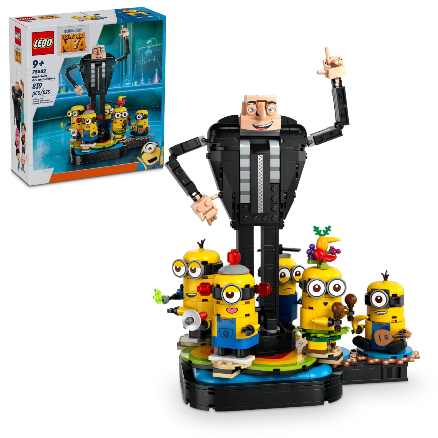 slide 1 of 6, LEGO Despicable Me 4 Brick-Built Gru and Minions Toy Figure Set 75582, 1 ct
