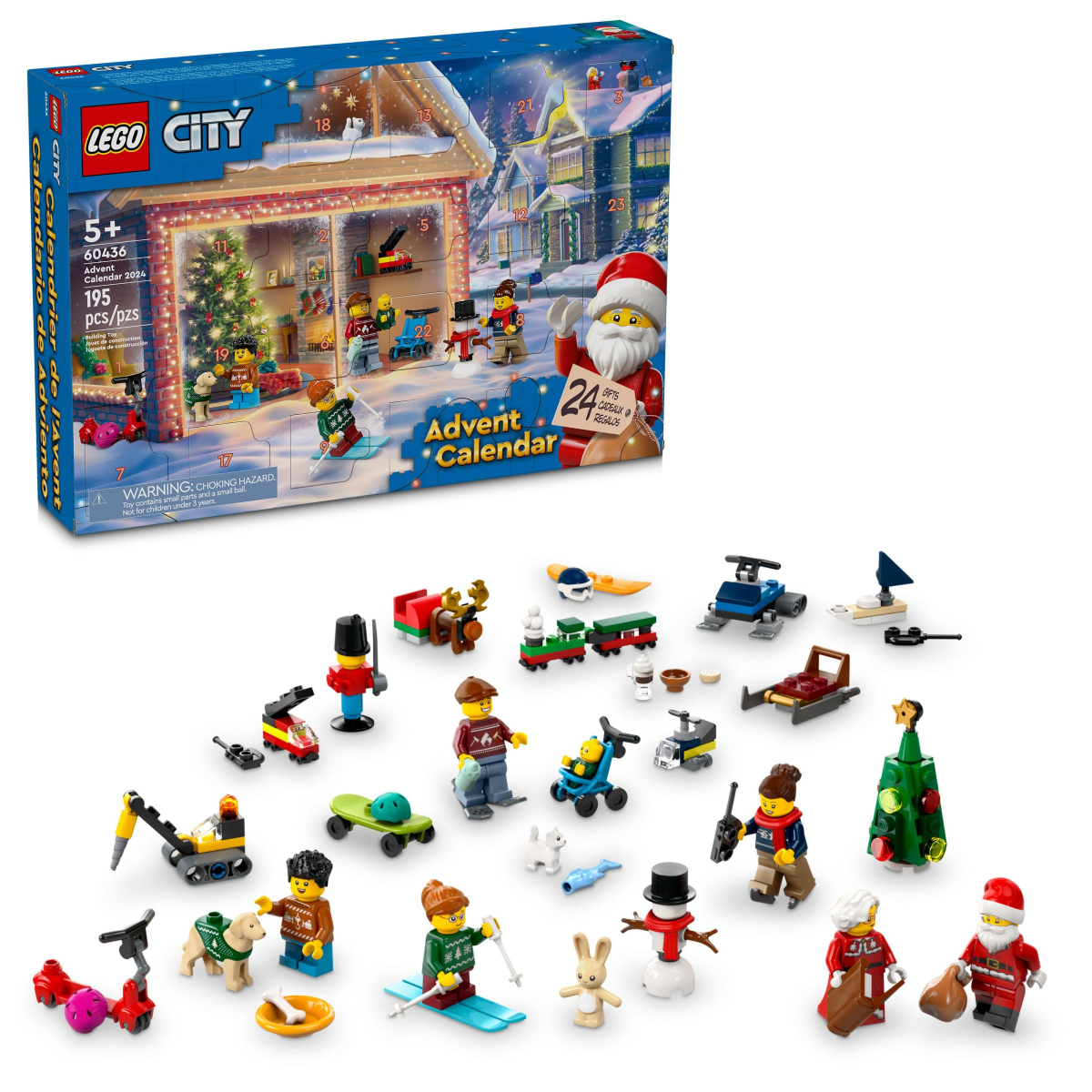 slide 1 of 21, LEGO City 2024 Advent Calendar with Miniature Christmas Figures 60436, 1 ct