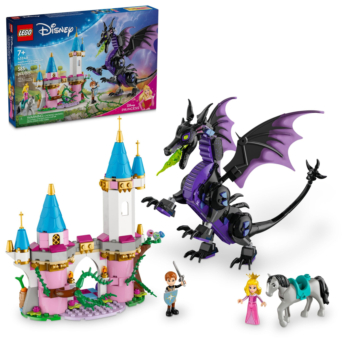 slide 1 of 4, LEGO Disney Princess Maleficent's Dragon Form Castle and Horse Toy 43240, 1 ct