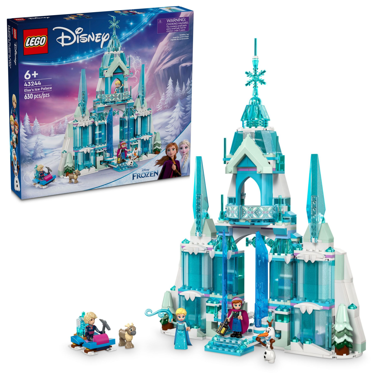 slide 1 of 6, LEGO Disney Frozen Elsa's Ice Palace Buildable Princess Toy 43244, 1 ct