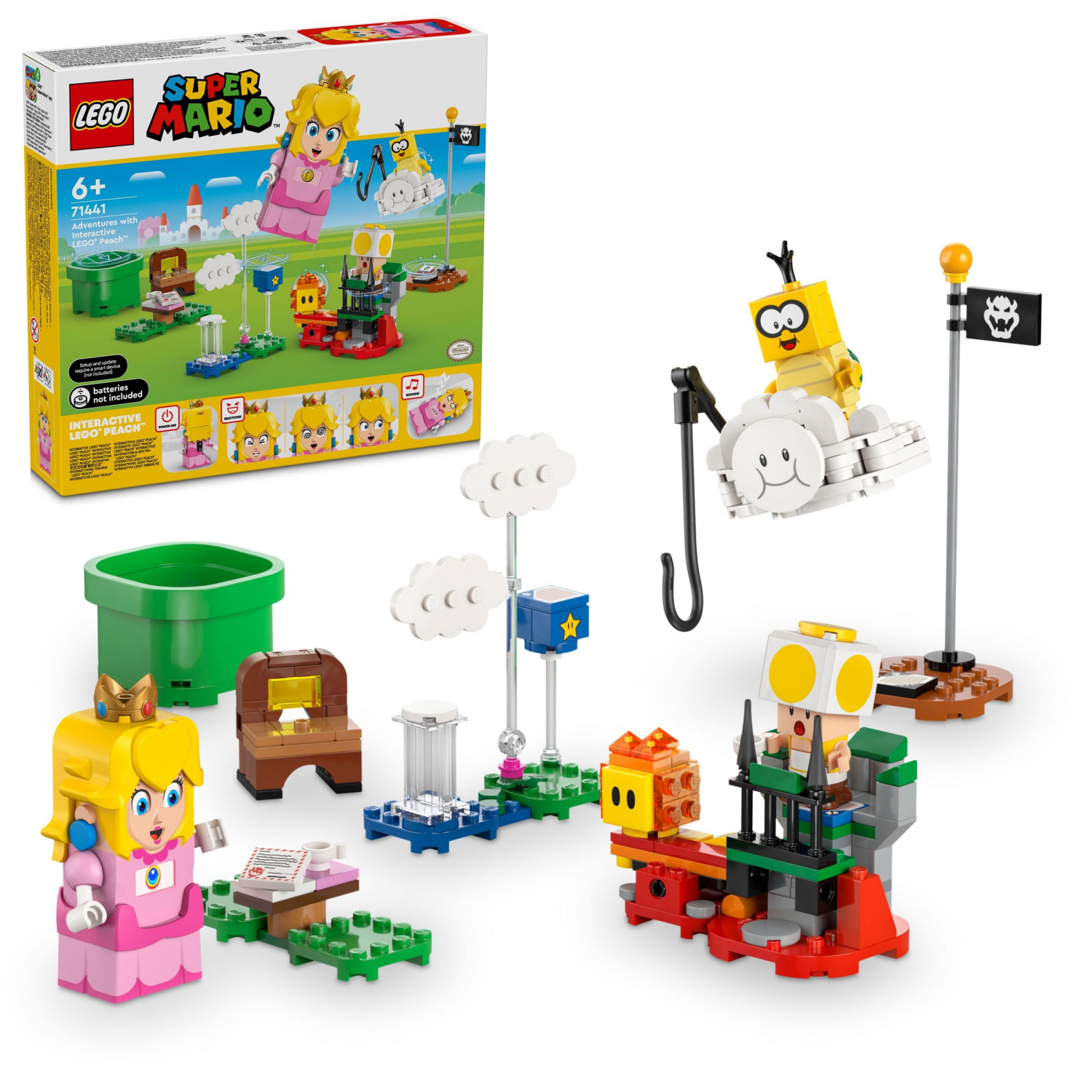 slide 1 of 6, LEGO Super Mario Adventures with Interactive LEGO Peach Princess Toy 71441, 1 ct