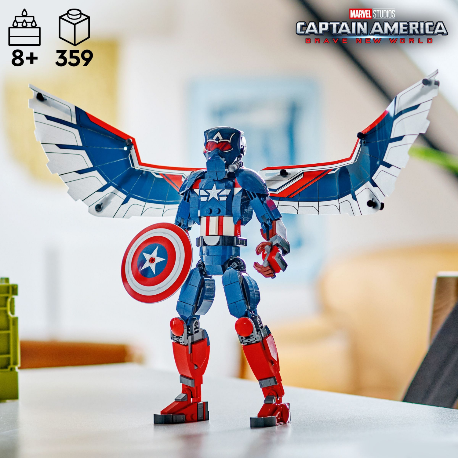 slide 2 of 6, LEGO Marvel New Captain America Construction Figure Super Hero Toy with Minifigures 76296, 1 ct
