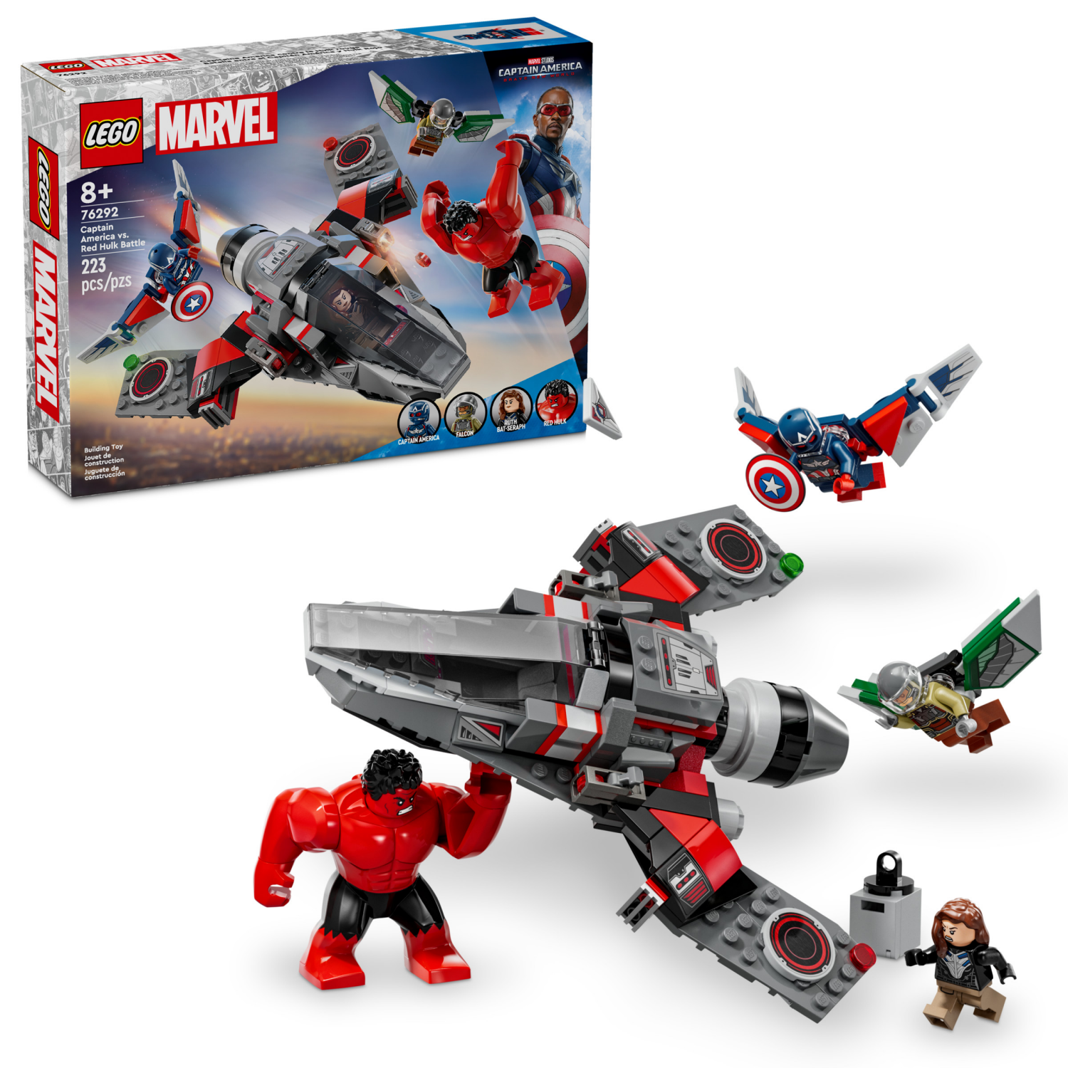 slide 1 of 6, LEGO Marvel Captain America vs. Red Hulk Battle Super Hero Toy with Minifigures 76292, 1 ct