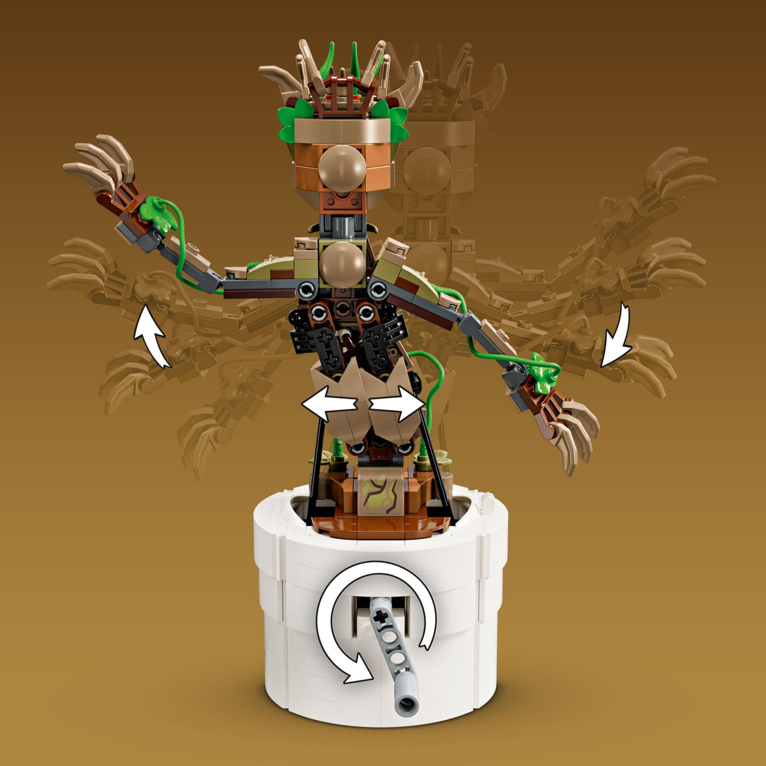 slide 3 of 6, LEGO Marvel Dancing Groot, Buildable Animated Guardians of the Galaxy Toy 76297, 1 ct