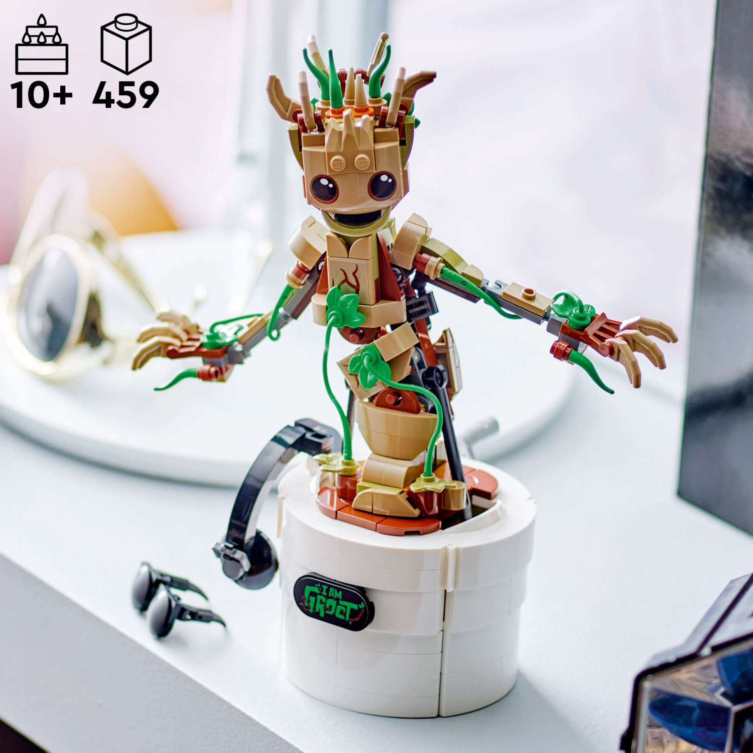 slide 4 of 6, LEGO Marvel Dancing Groot, Buildable Animated Guardians of the Galaxy Toy 76297, 1 ct