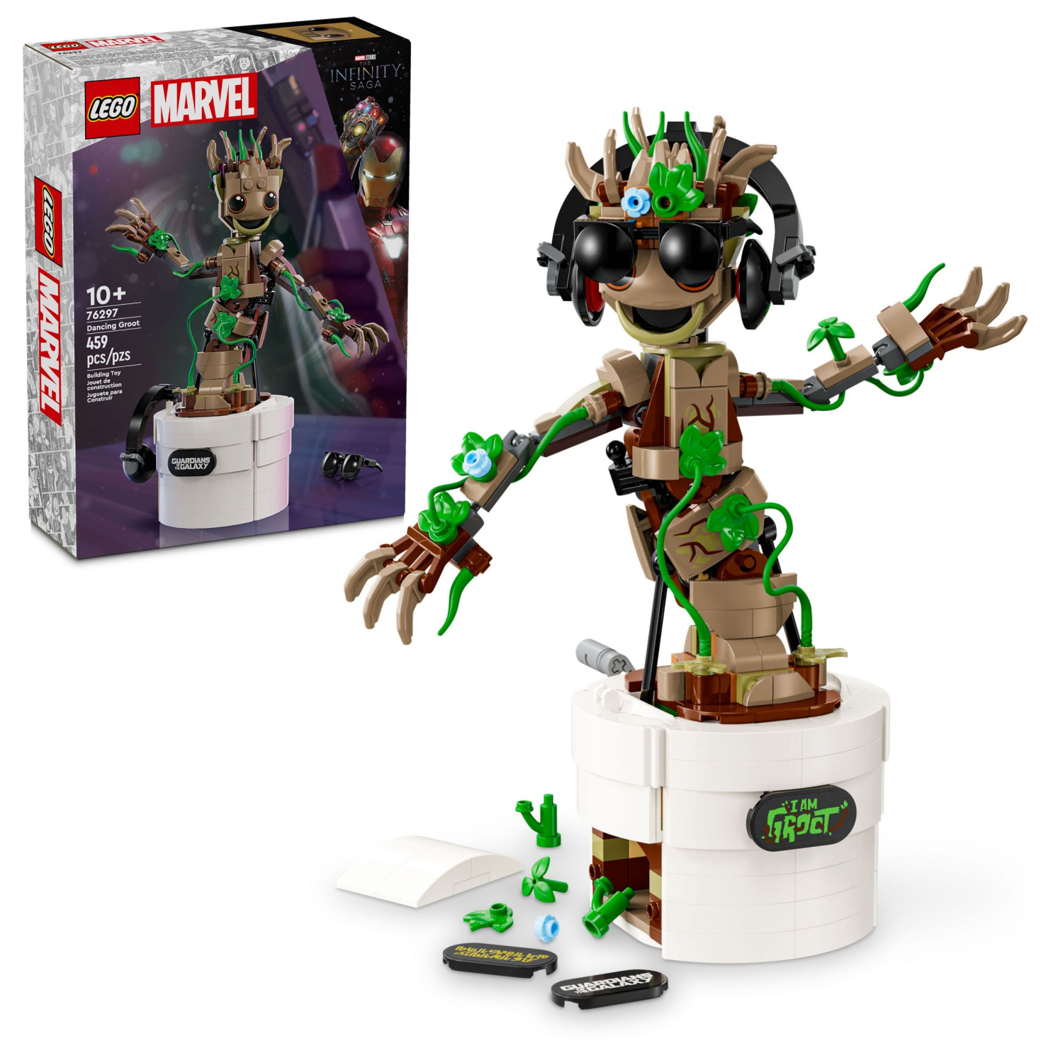 slide 1 of 6, LEGO Marvel Dancing Groot, Buildable Animated Guardians of the Galaxy Toy 76297, 1 ct