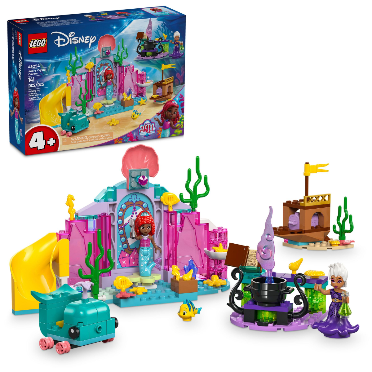 slide 1 of 4, LEGO Disney Princess Ariel's Crystal Cavern and Treasure Chest 43254, 1 ct