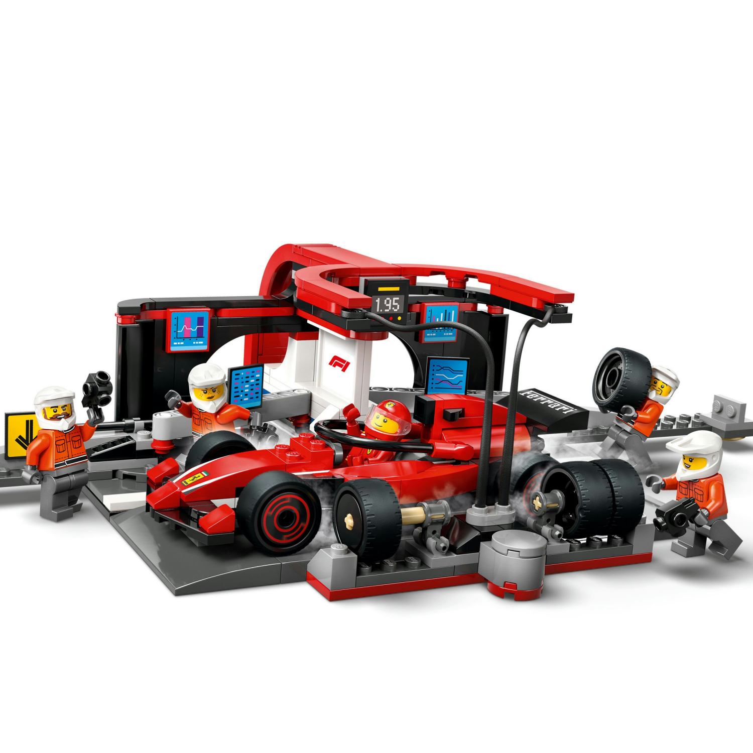 slide 4 of 6, LEGO City F1 Pit Stop & Pit Crew with Ferrari Car Toy 60443, 1 ct