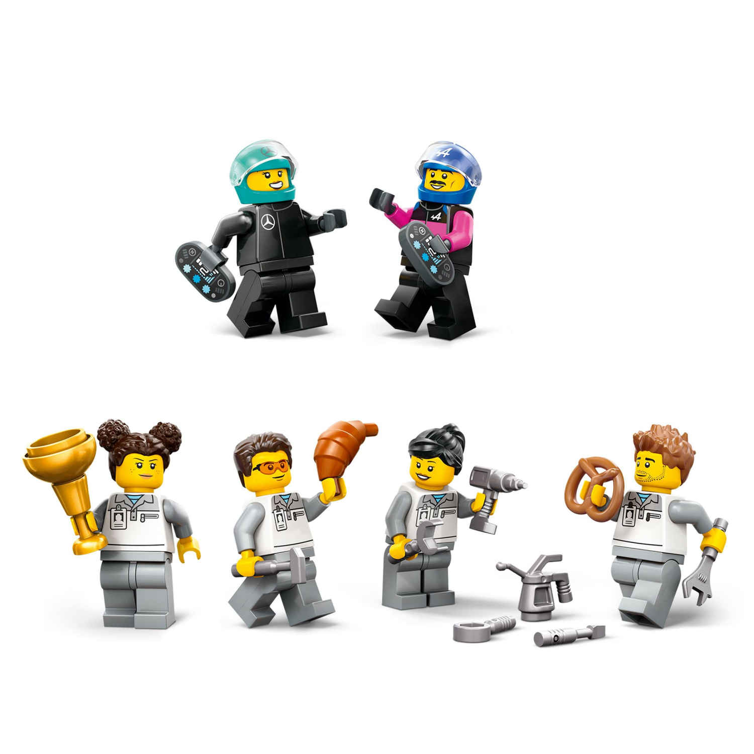 slide 6 of 6, LEGO City F1 Garage & Mercedes-AMG & Alpine Cars Toy 60444, 1 ct