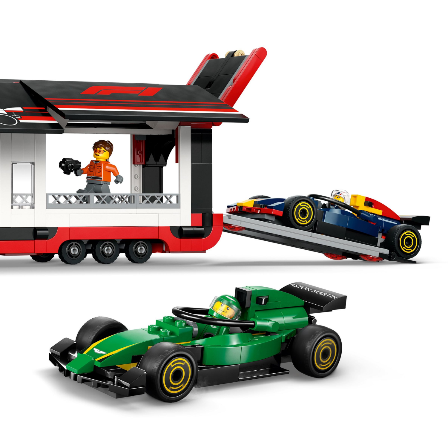 slide 4 of 6, LEGO City F1 Truck with RB20 & AMR24 F1 Car Toys 60445, 1 ct