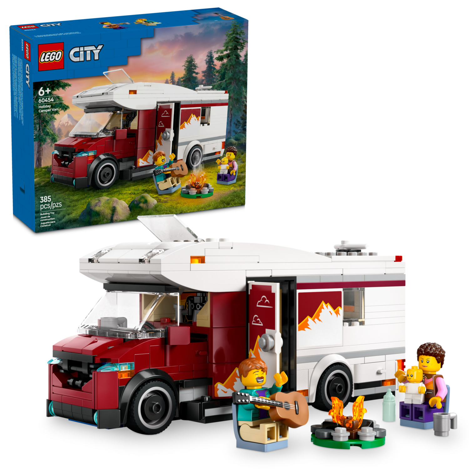 slide 1 of 6, LEGO City Holiday Adventure Camper Van Building Toy Set 60454, 1 ct