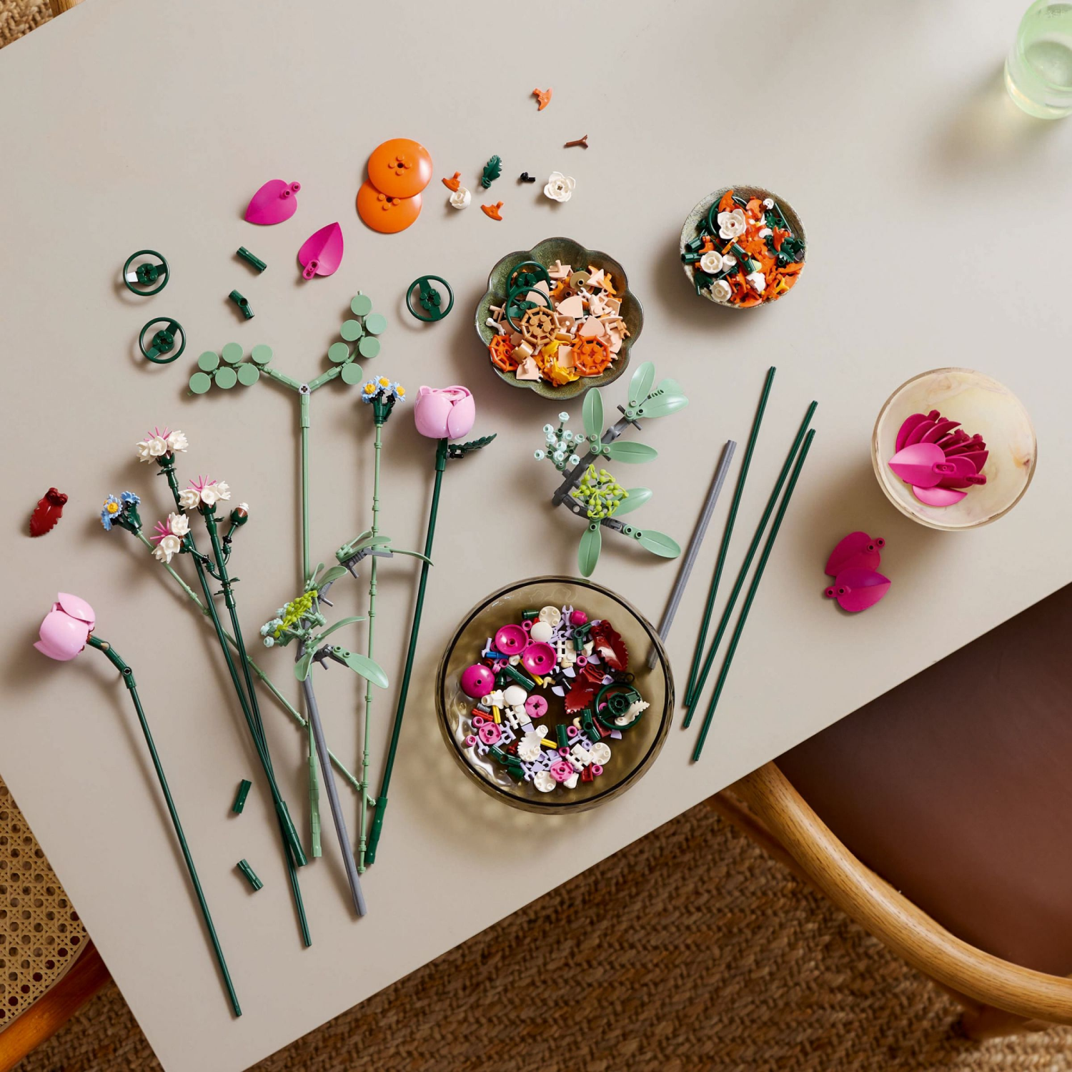 slide 3 of 6, LEGO Botanicals Pretty Pink Flower Bouquet for Home Décor 10342, 1 ct