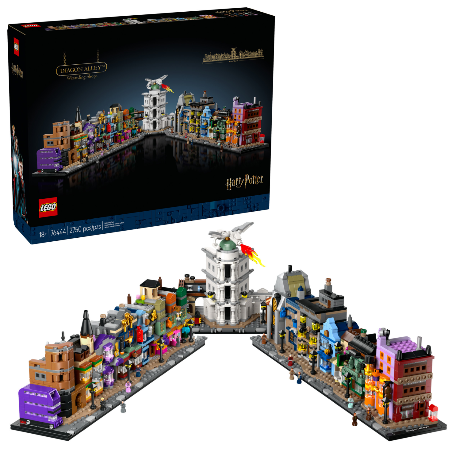 slide 1 of 6, LEGO Harry Potter Diagon Alley Wizarding Shops Collectible Building Set 76444, 1 ct