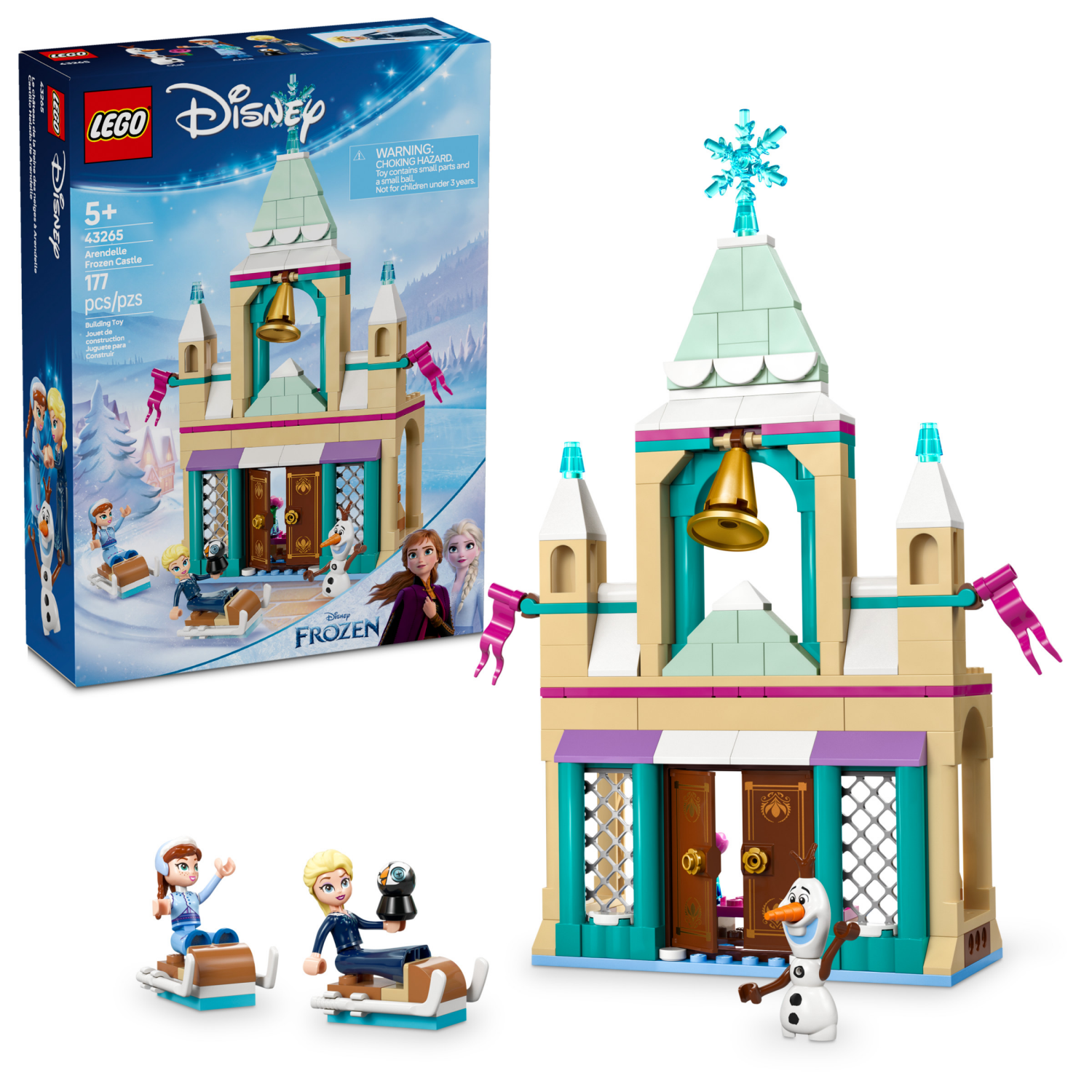 slide 1 of 6, LEGO Disney Frozen: Arendelle Frozen Castle Building Toy 43265, 1 ct