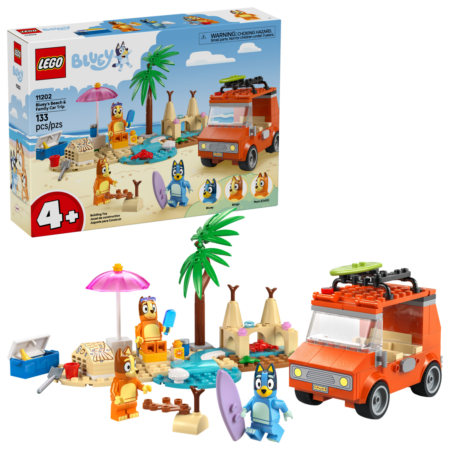 slide 1 of 6, LEGO Bluey: Blueys Beach & Family Car Trip 11202, 1 ct