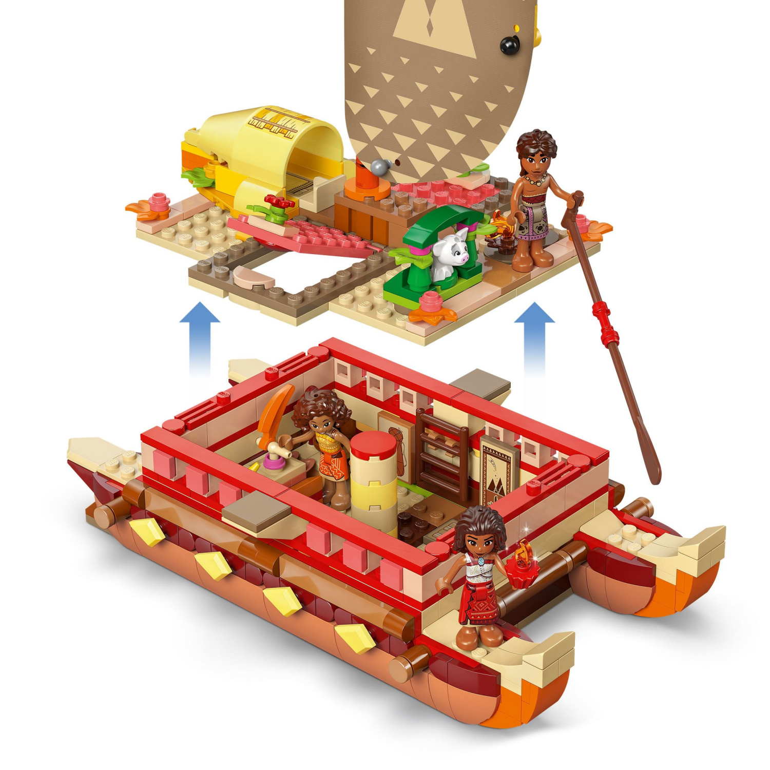 slide 5 of 6, LEGO Disney Moanas Adventure Canoe Fantasy Toy Boat Building Set 43270, 1 ct