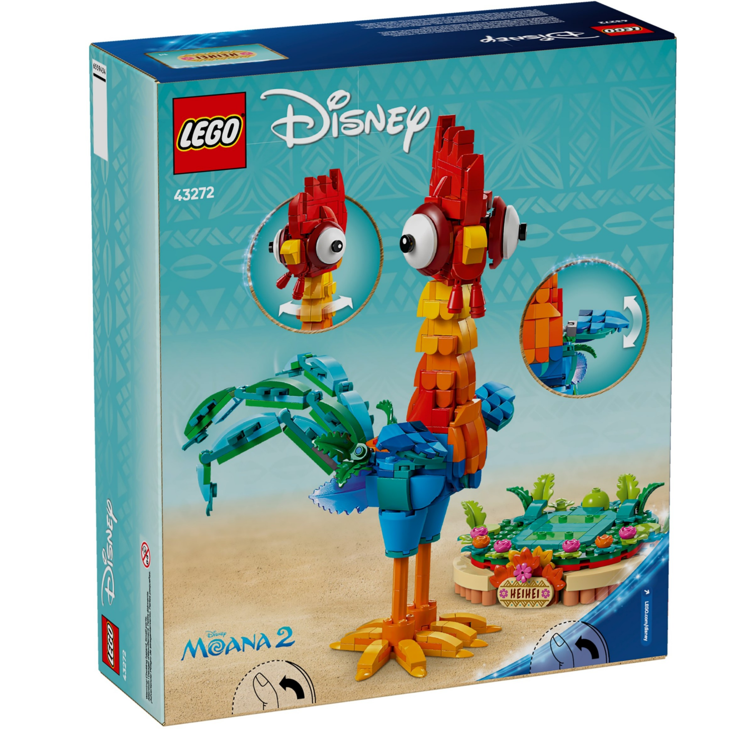 slide 5 of 6, LEGO Disney Moana 2 Heihei Buildable Animal Model Kit 43272, 1 ct