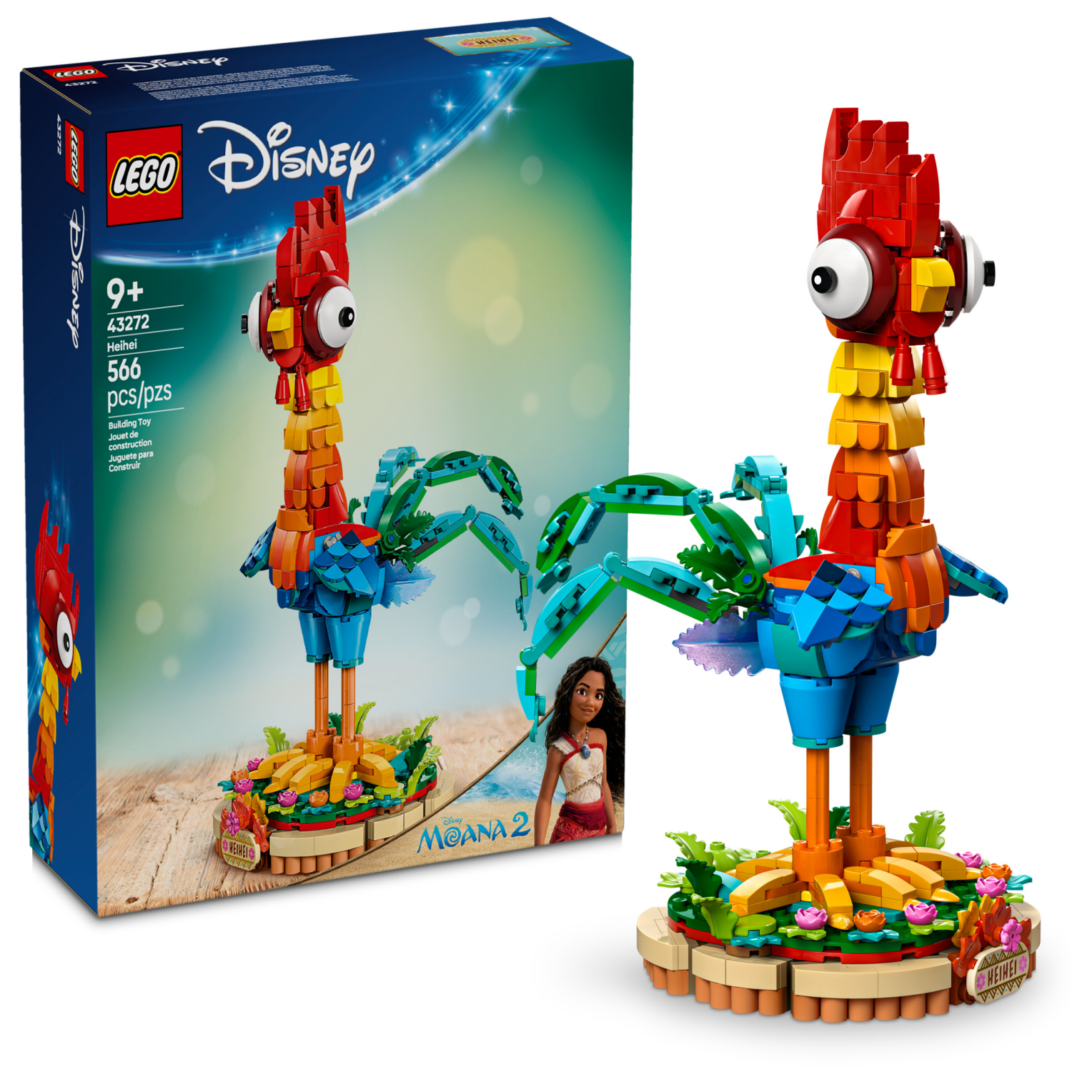 slide 1 of 6, LEGO Disney Moana 2 Heihei Buildable Animal Model Kit 43272, 1 ct
