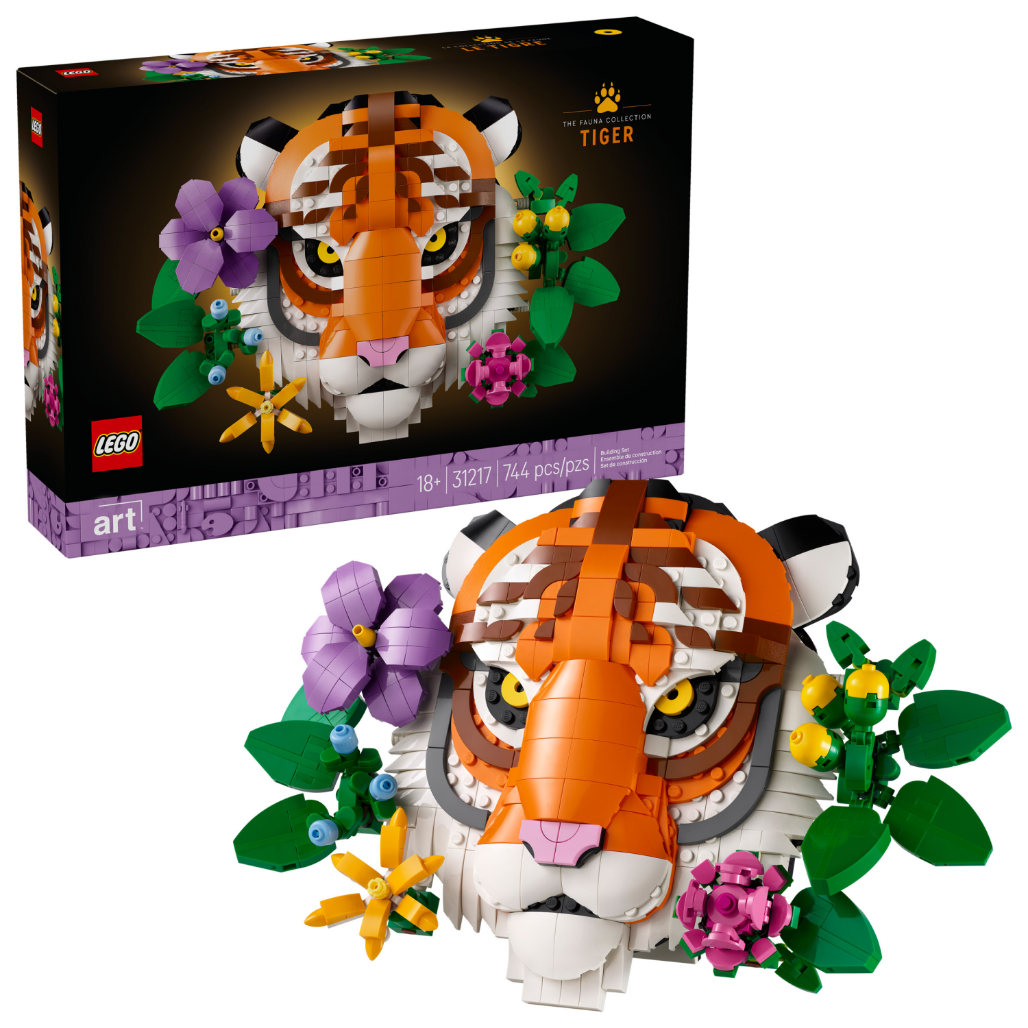 slide 1 of 6, LEGO Art The Fauna Collection Tiger DIY Set 31217, 1 ct