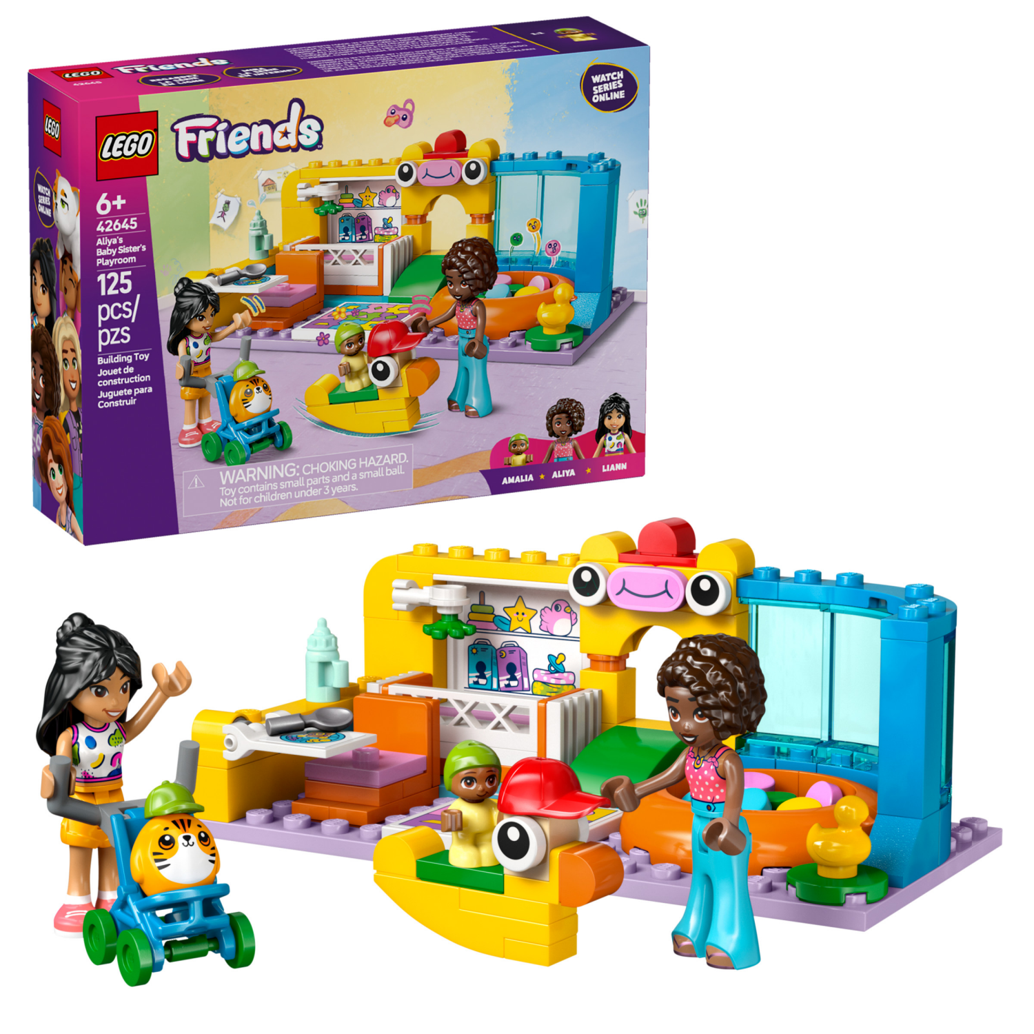 slide 1 of 6, LEGO Friends Aliya's Baby Sister's Playroom Building Toy 42645, 1 ct