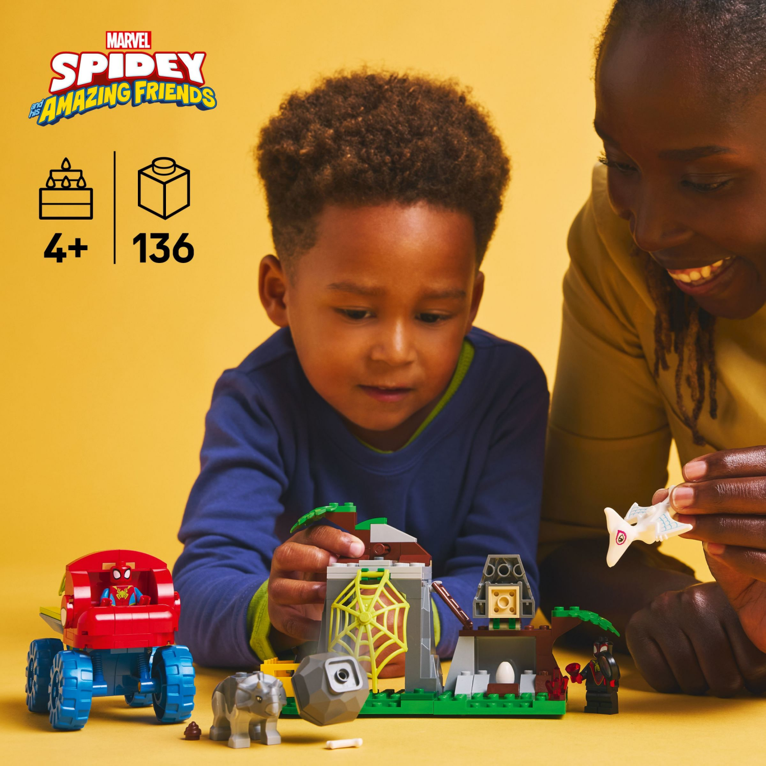 slide 2 of 6, LEGO Marvel Spidey And His Amazing Friends Team Spidey Dino Crawler Rescue Building Toy 11199, 1 ct