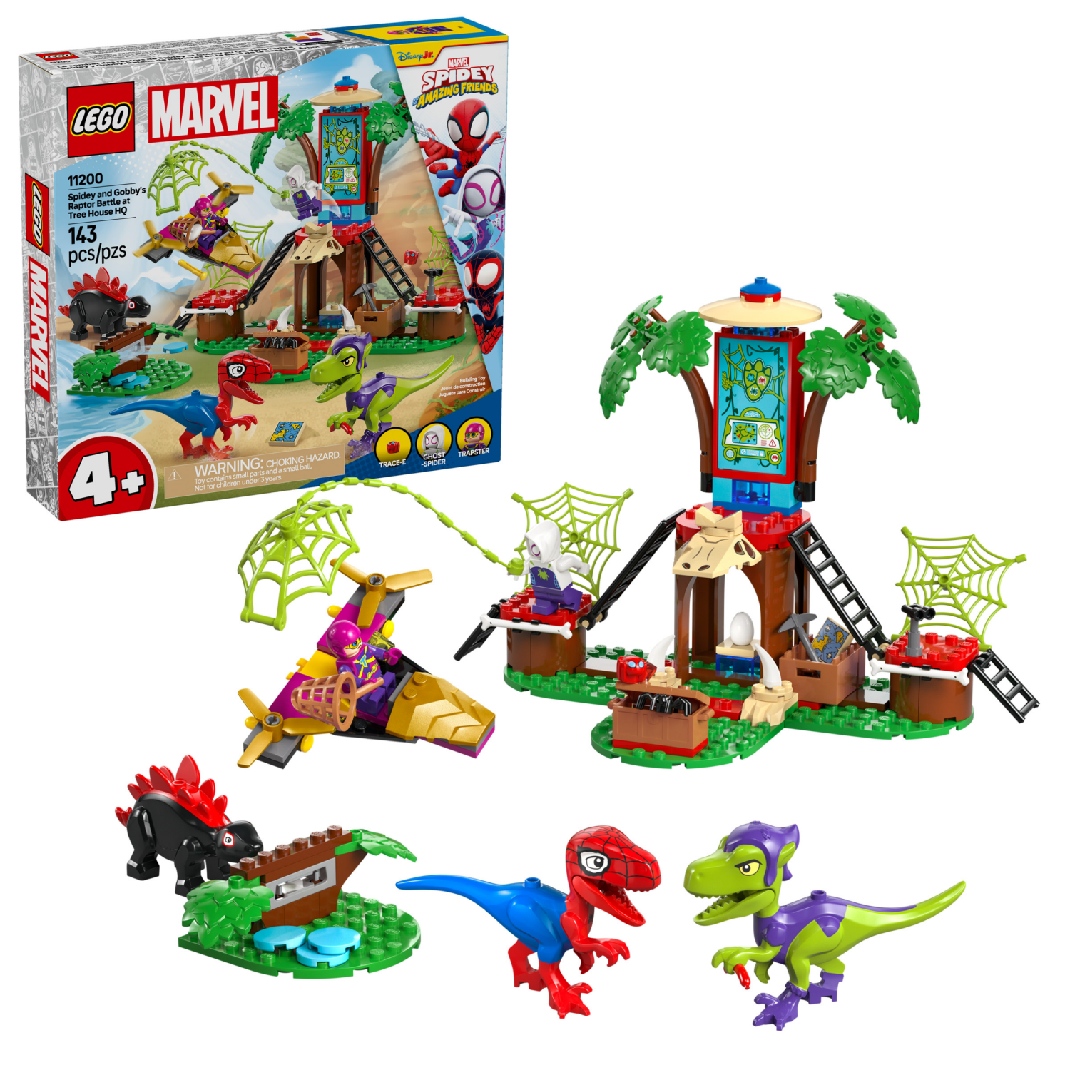slide 1 of 6, LEGO Marvel Spidey And His Amazing Friends Spidey and Gobby's Raptor Battle at Tree House HQ 11200, 1 ct