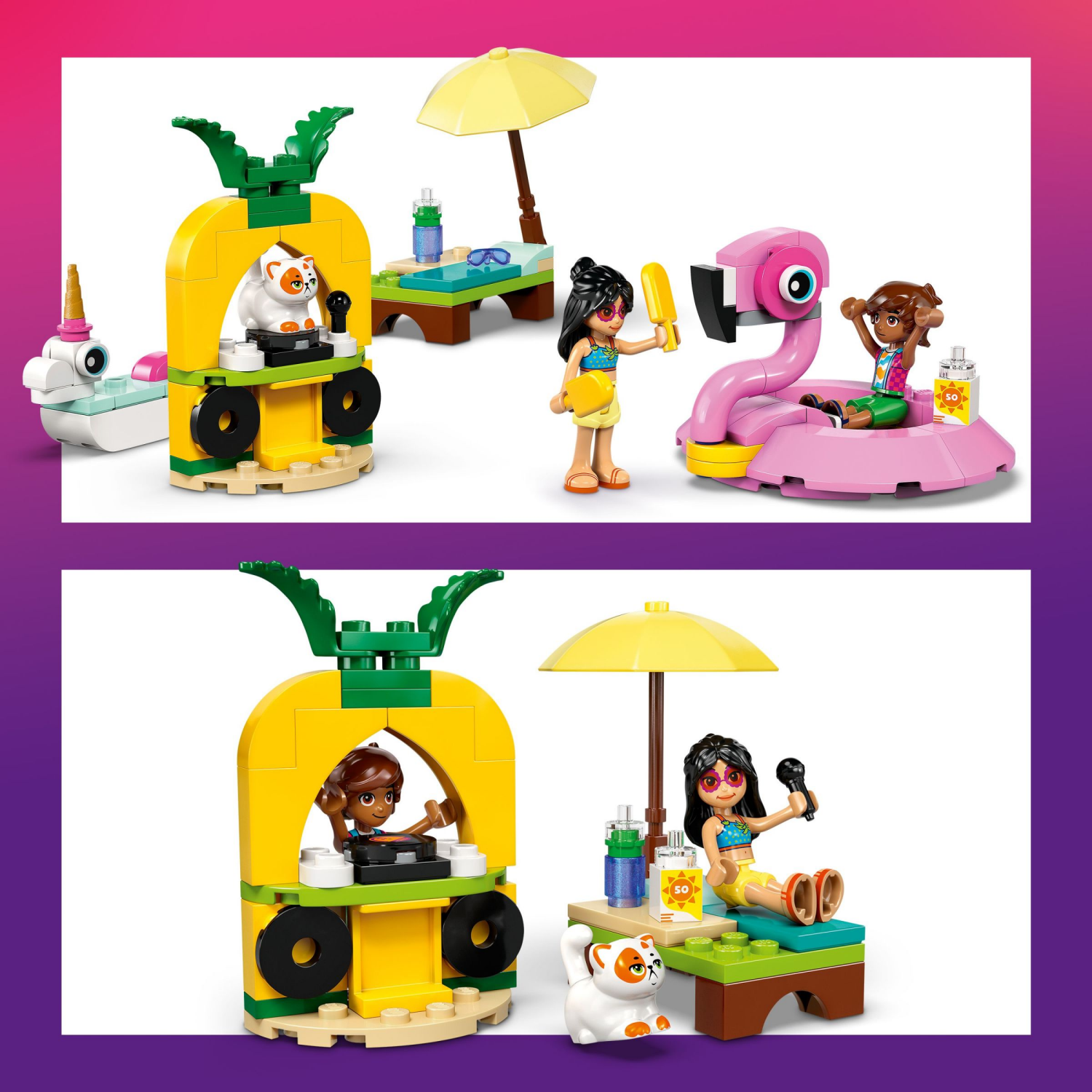 slide 4 of 6, LEGO Friends Unicorn & Flamingo Pool Party 42658, 99 ct