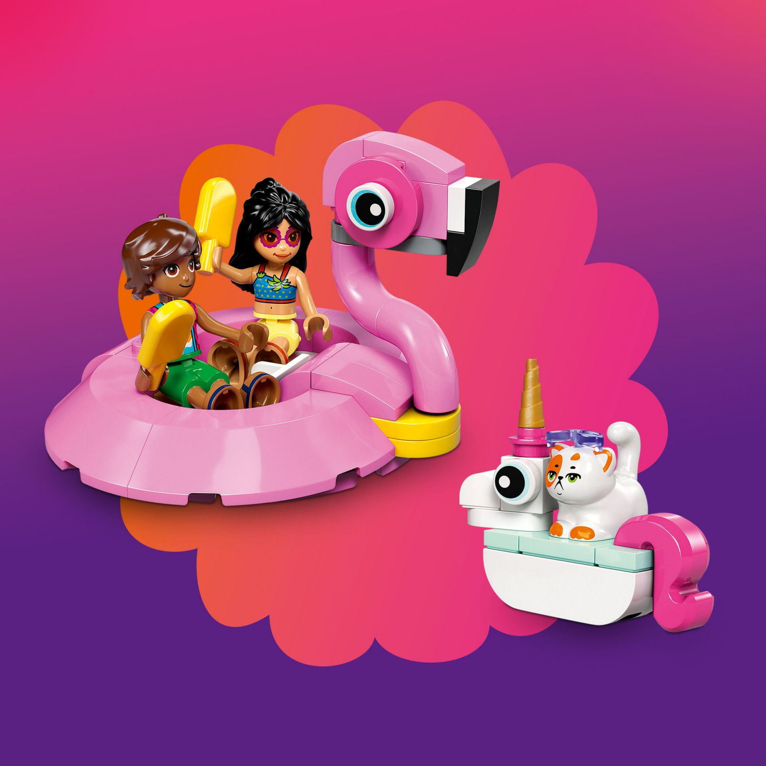slide 5 of 6, LEGO Friends Unicorn & Flamingo Pool Party 42658, 99 ct