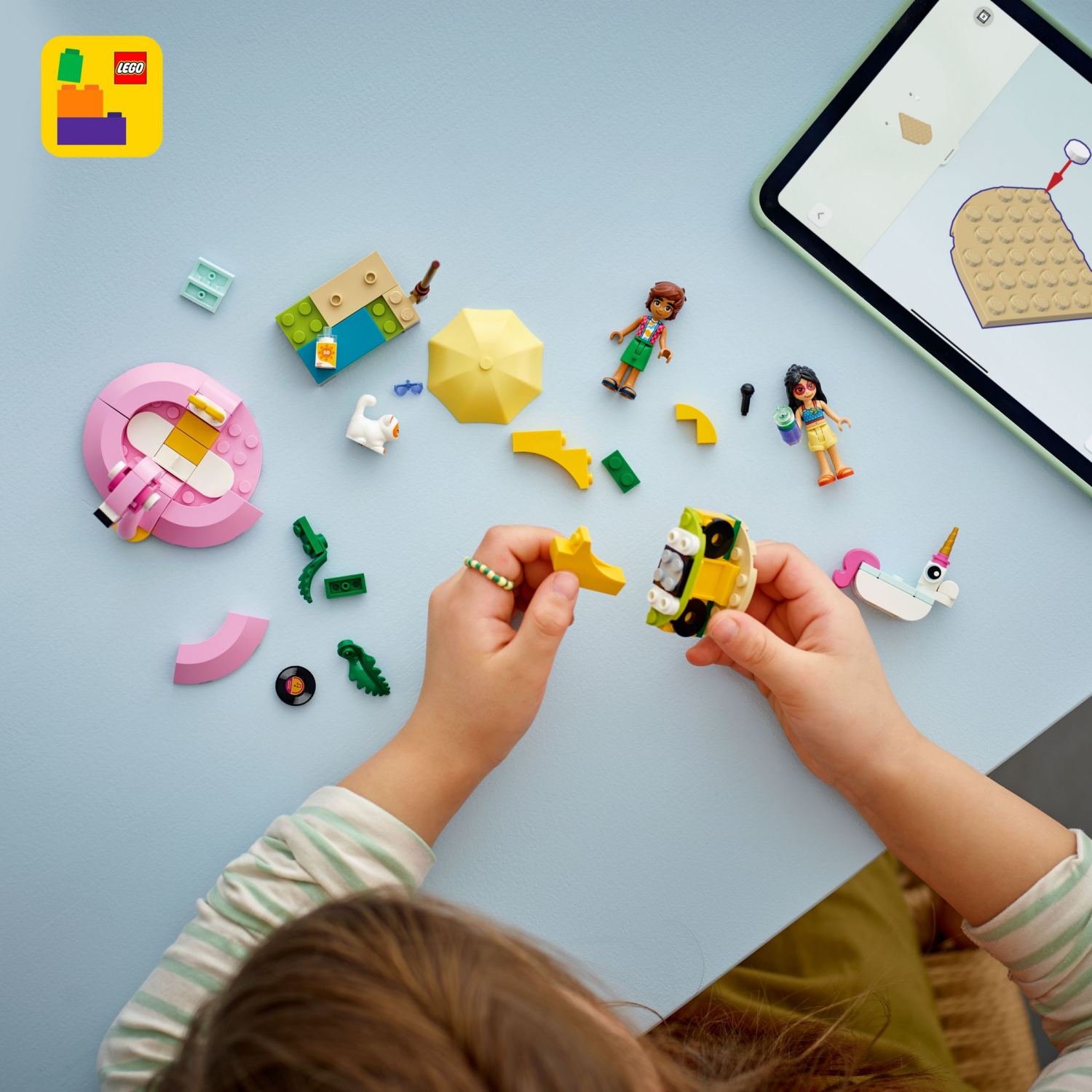 slide 6 of 6, LEGO Friends Unicorn & Flamingo Pool Party 42658, 99 ct