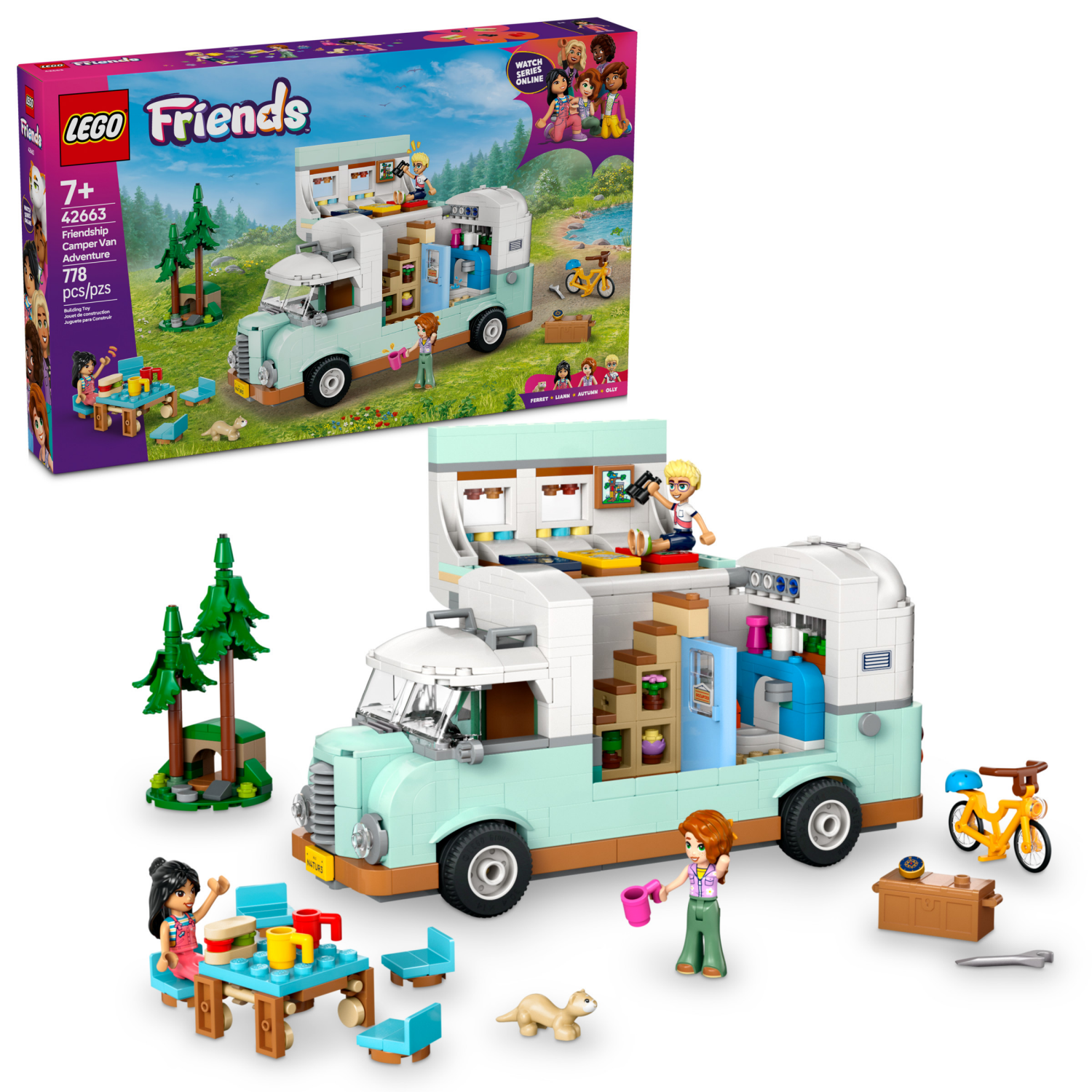 slide 1 of 6, LEGO Friends Friendship Camper Van Adventure Building Set 42663, 1 ct