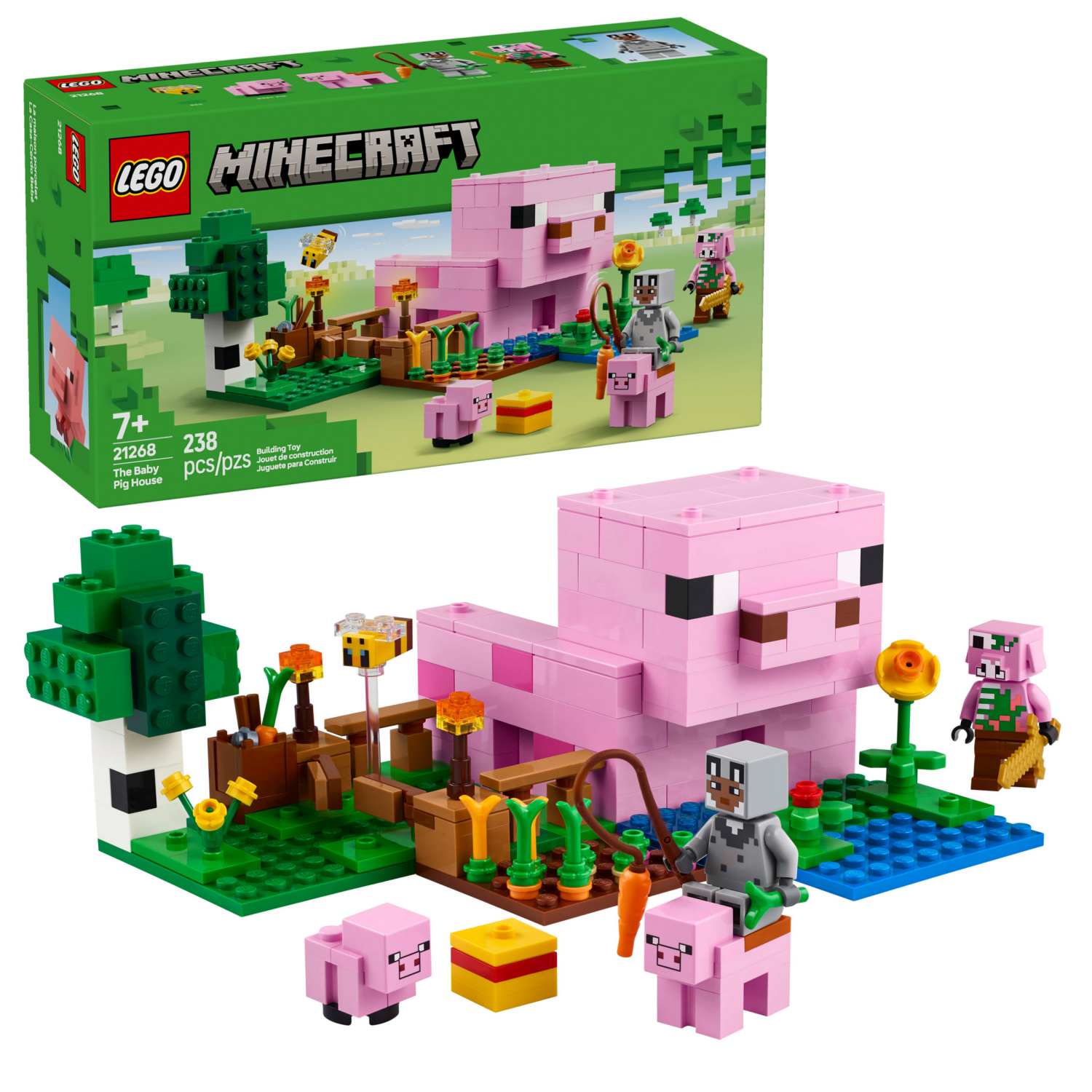 slide 1 of 6, LEGO Minecraft The Baby Pig House Building Toy 21268, 1 ct