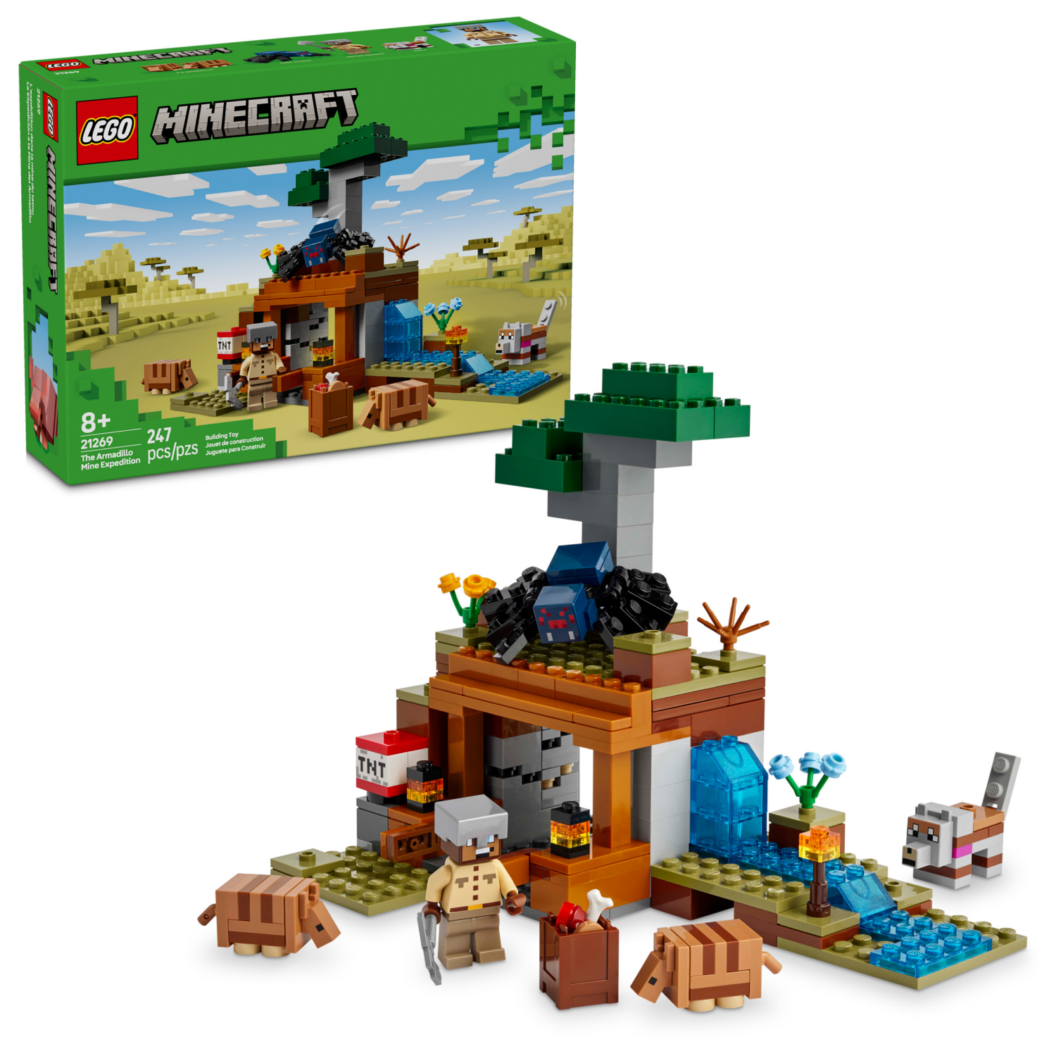 slide 1 of 6, LEGO Minecraft The Armadillo Mine Expedition Building Toy 21269, 1 ct
