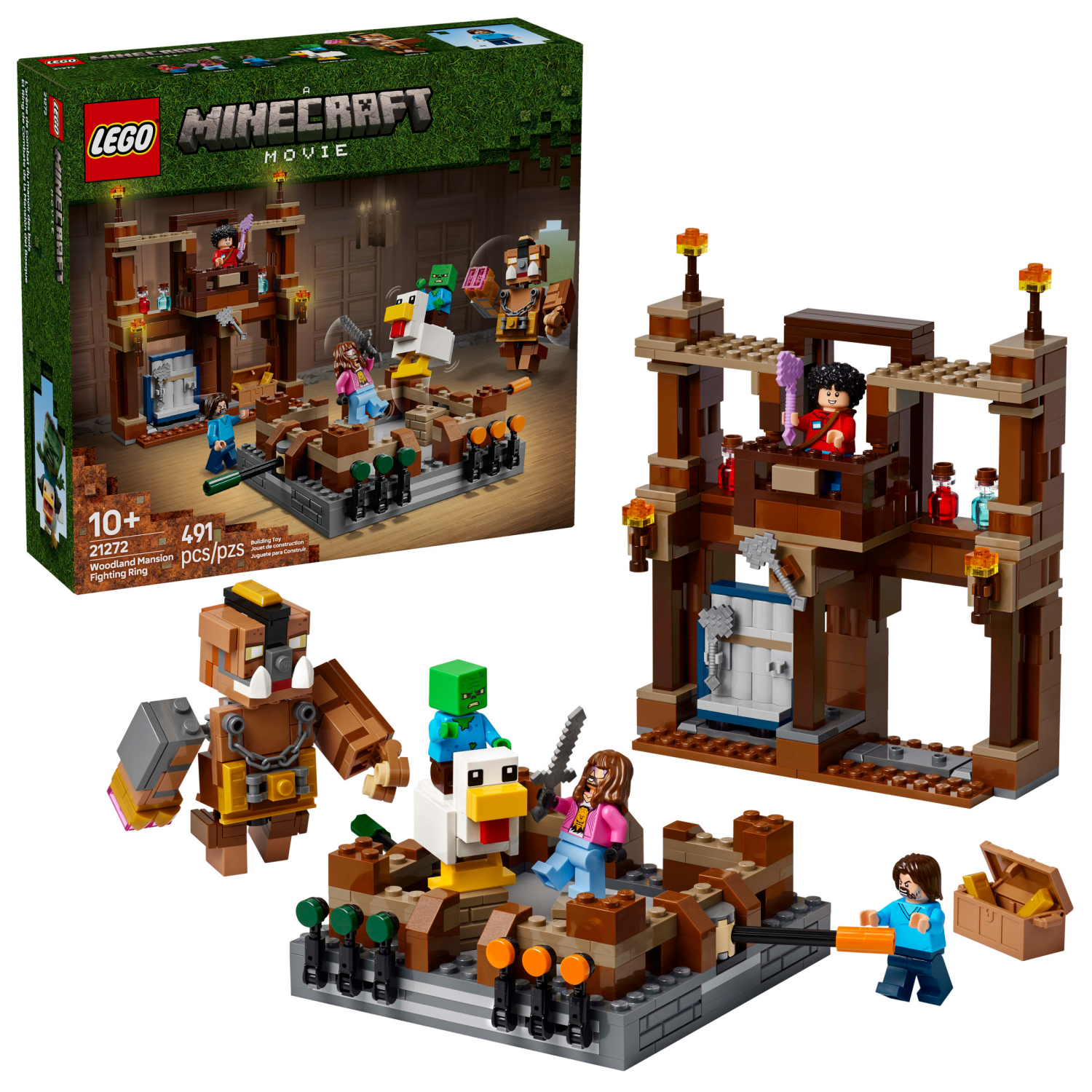 slide 1 of 6, LEGO Minecraft Woodland Mansion Fighting Ring 21272, 1 ct