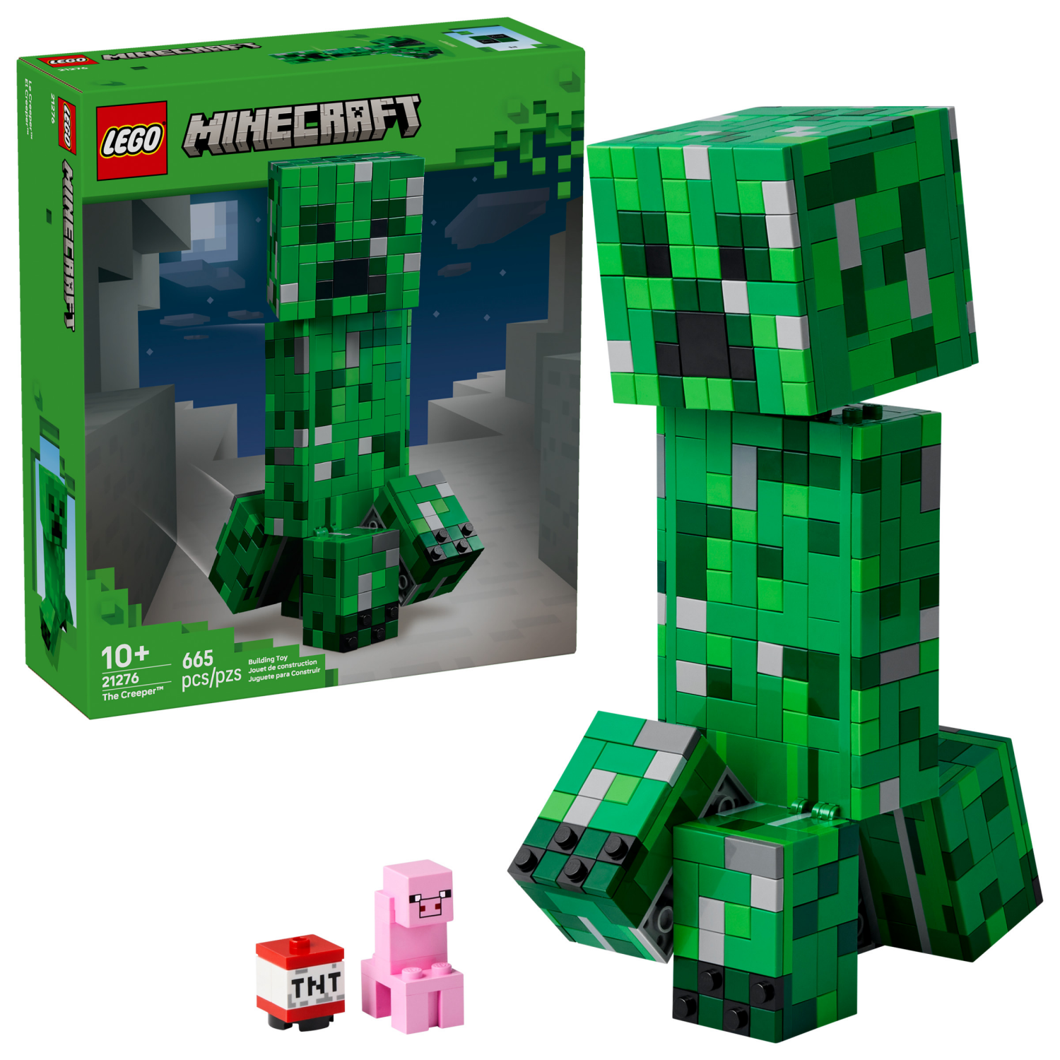 slide 1 of 6, LEGO Minecraft The Creeper Gaming Kids Toy 21276, 1 ct