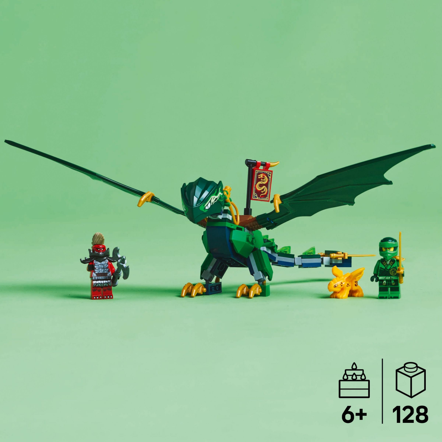 slide 2 of 6, LEGO NINJAGO Lloyd's Green Forest Dragon Toy 71829, 1 ct