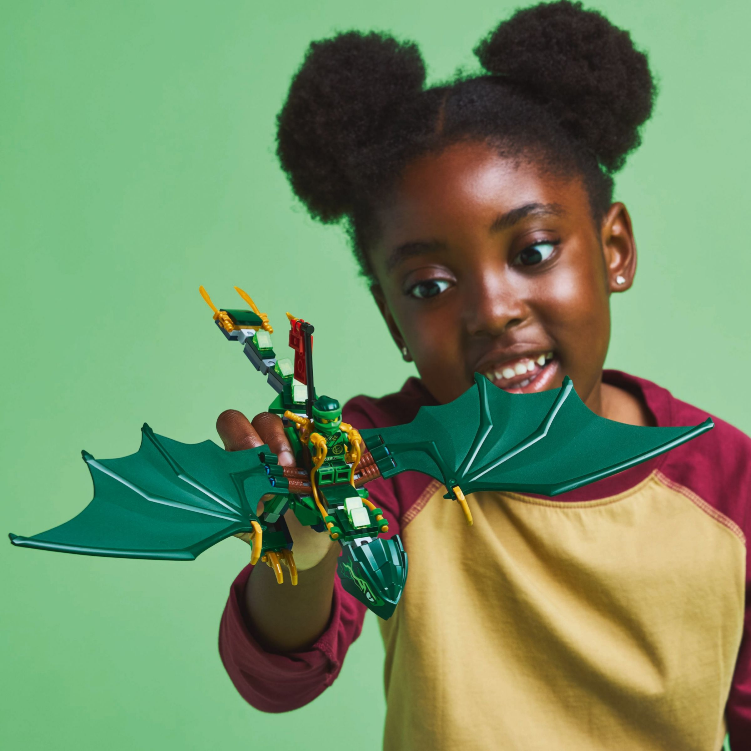 slide 3 of 6, LEGO NINJAGO Lloyd's Green Forest Dragon Toy 71829, 1 ct