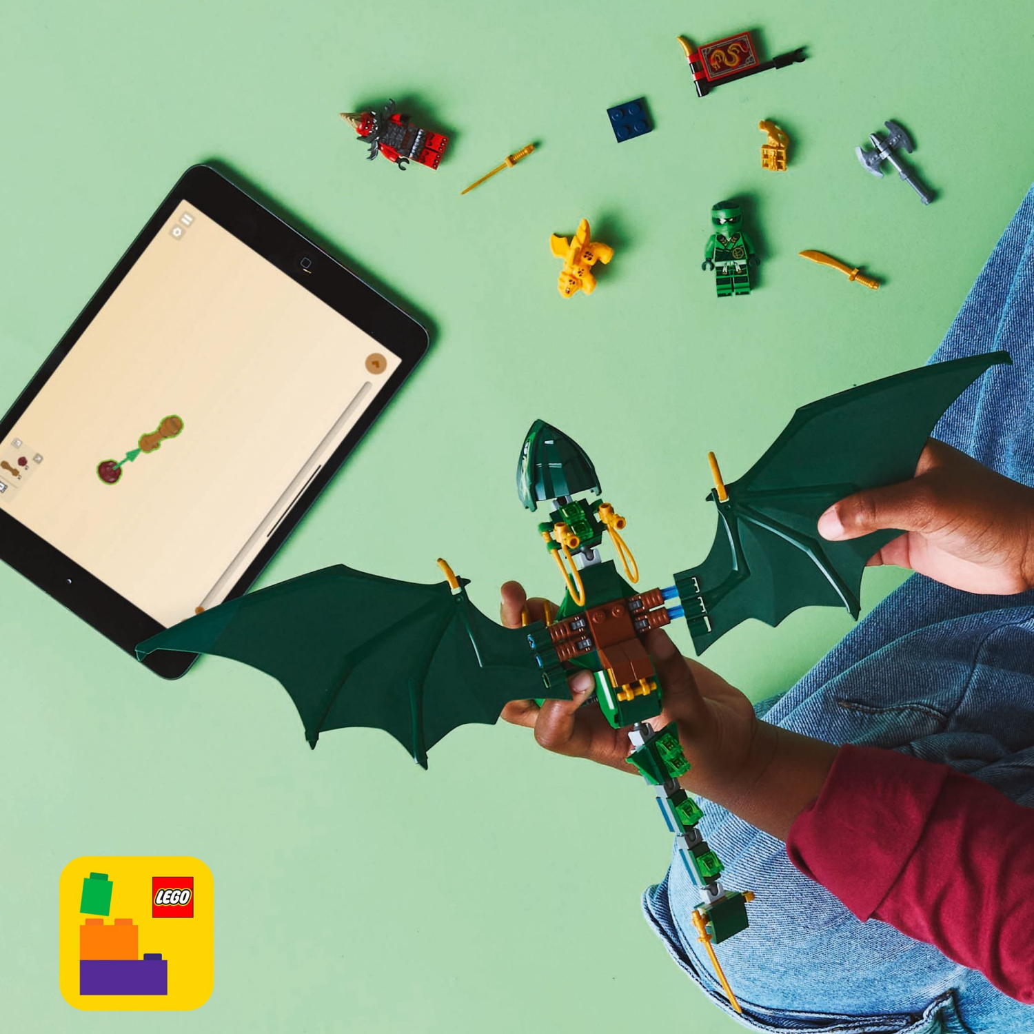 slide 6 of 6, LEGO NINJAGO Lloyd's Green Forest Dragon Toy 71829, 1 ct