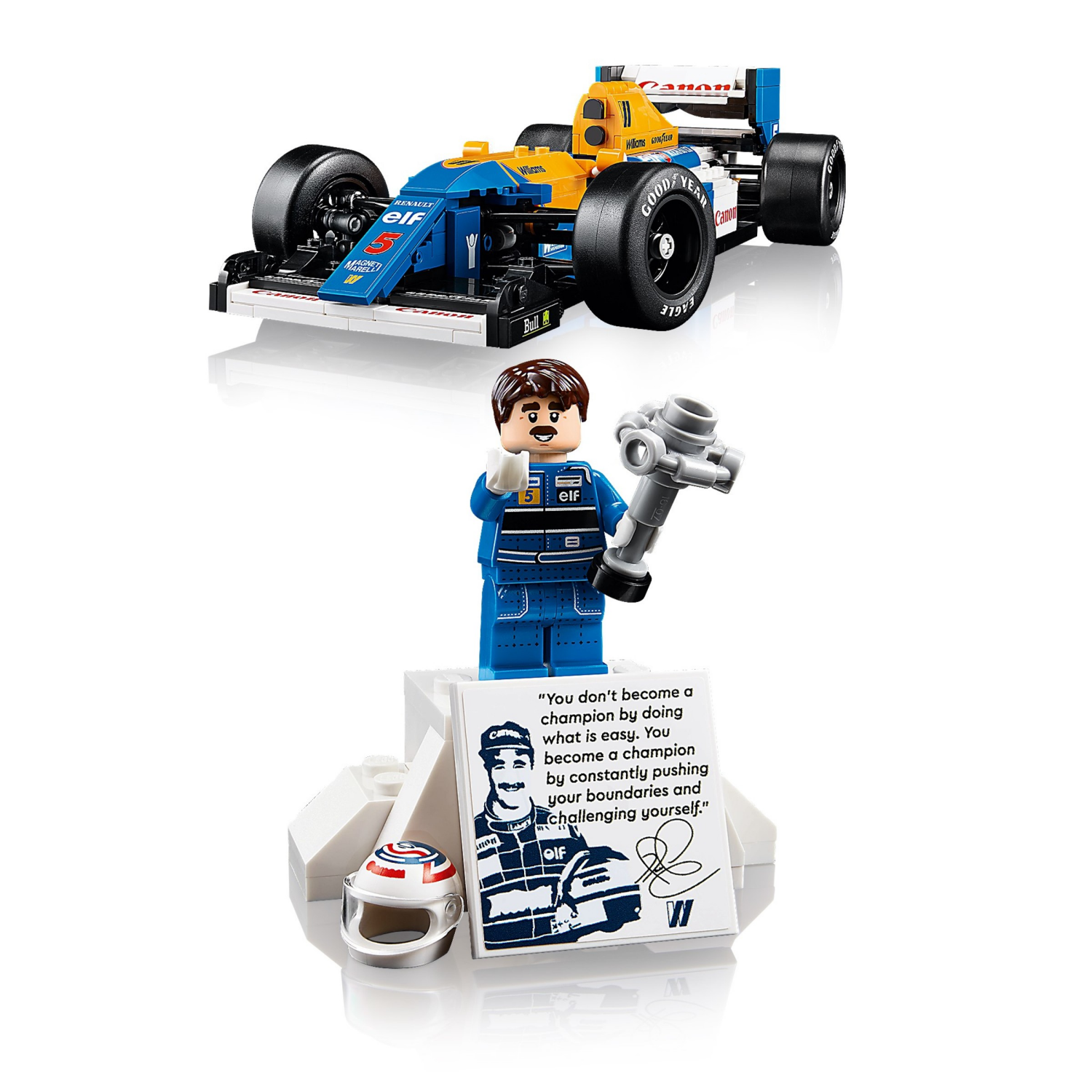 slide 4 of 6, LEGO Icons Williams Racing FW14B & Nigel Mansell Model Car Set for F1 Fans 10353, 1 ct