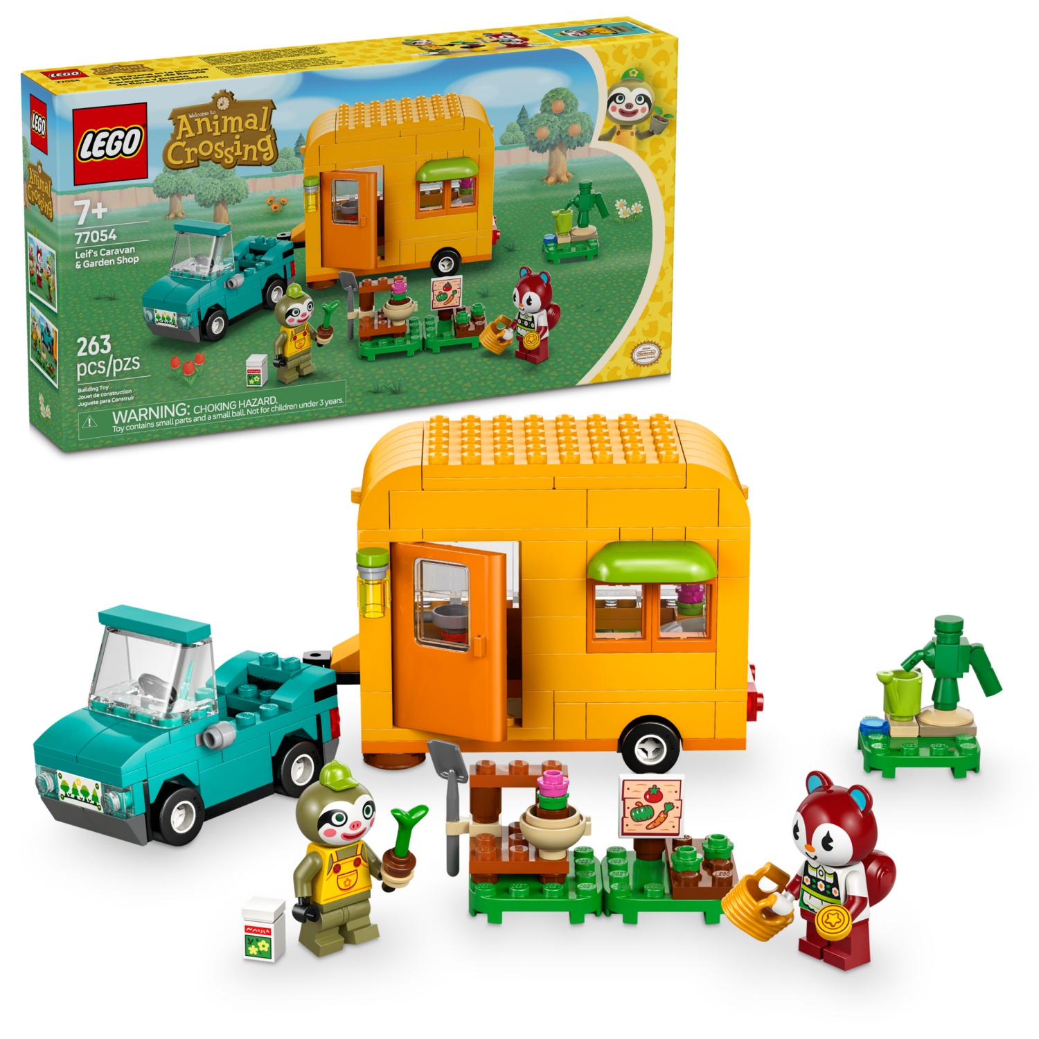slide 1 of 6, LEGO Animal Crossing Leif's Caravan & Garden Shop Building Toy 77054, 1 ct